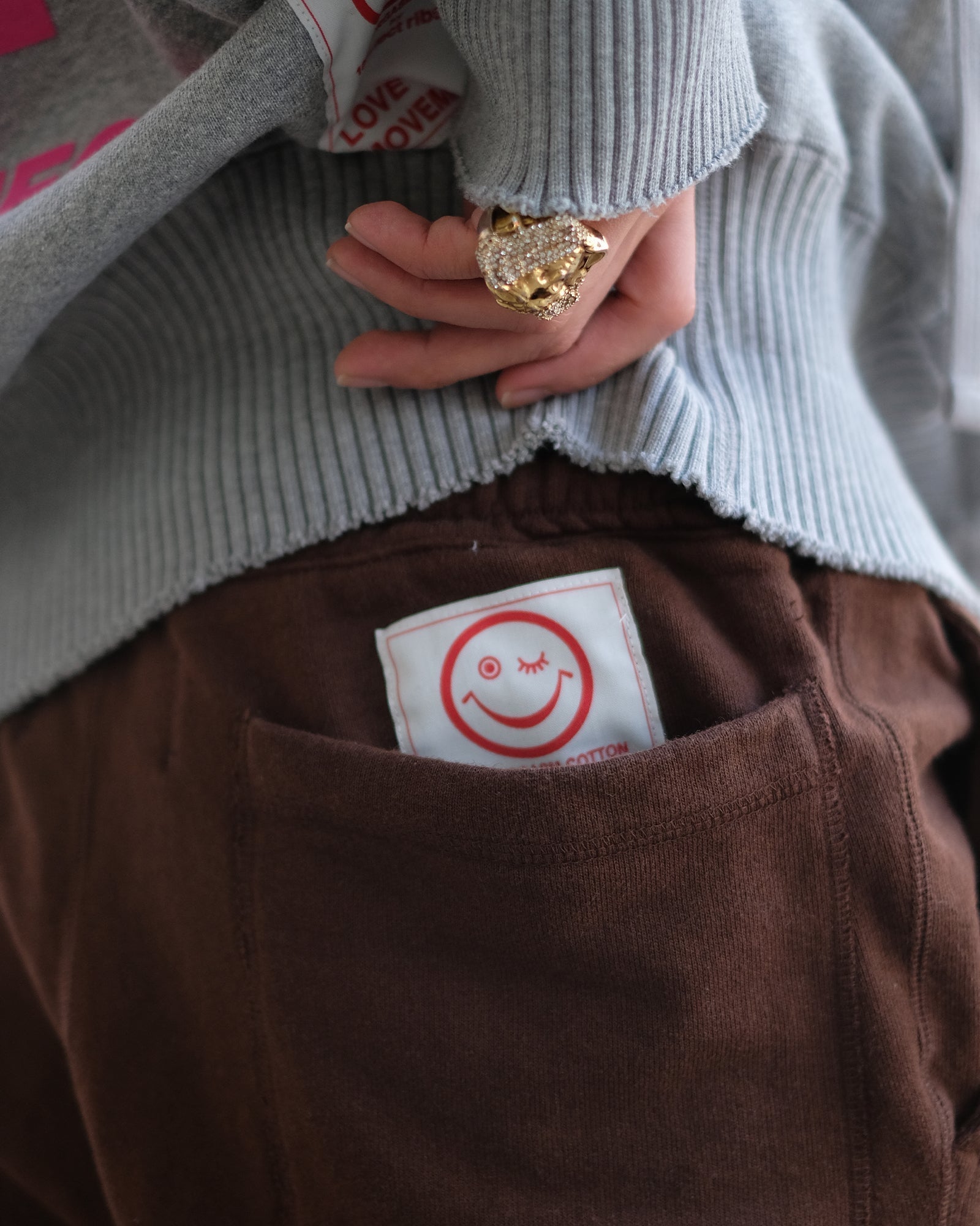 Perfectribs・パーフェクトリブズ - スウェットパンツ STRAIGHT WIDE PANTS HAPPY EXPLORE / BROWN