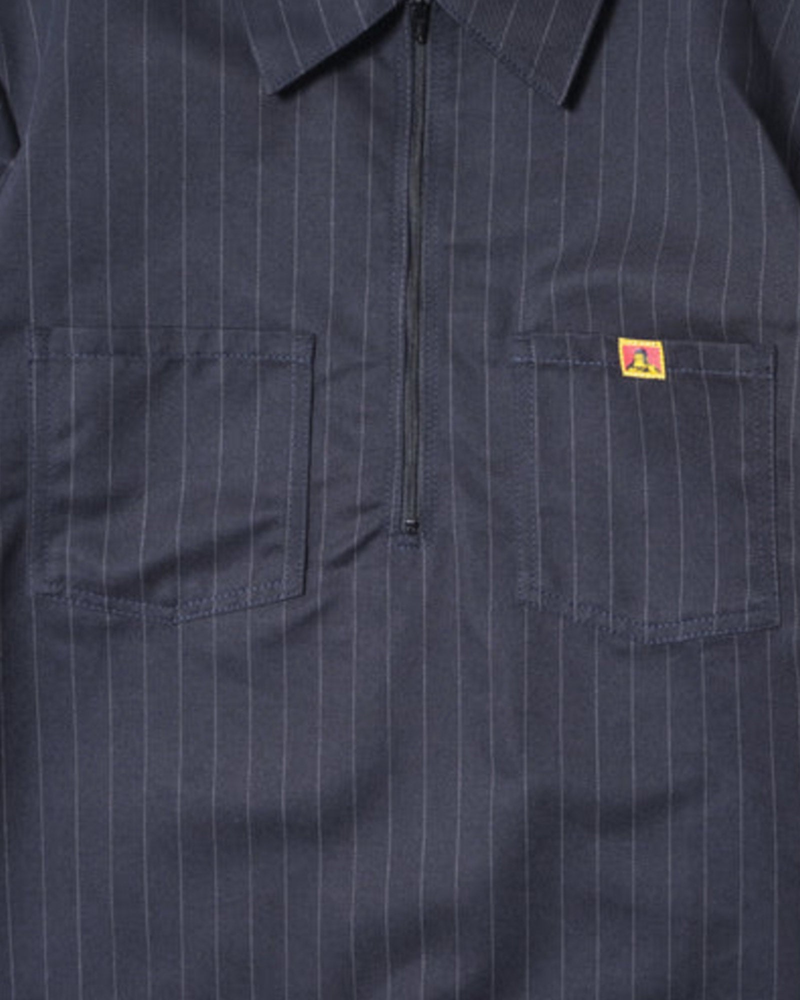 BEN DAVIS・ベンデイビス - シャツ PINSTRIPE HALF ZIP SHIRT / BLACK