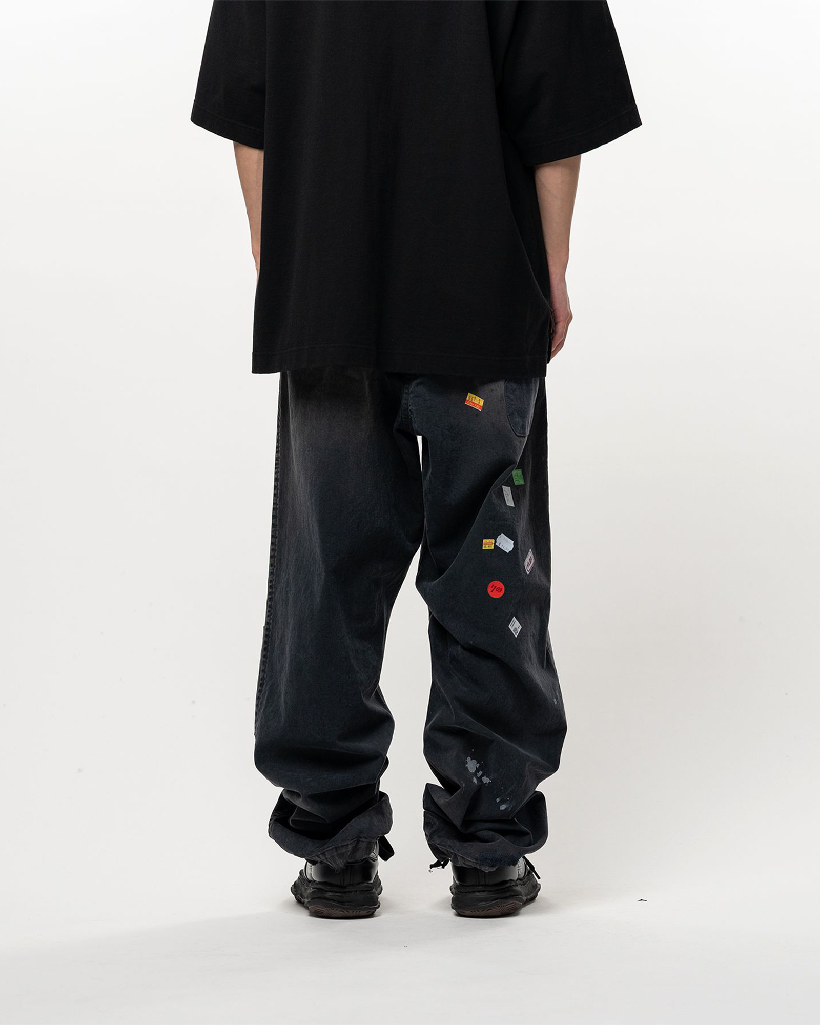 MIHARA YASUHIRO・ミハラヤスヒロ - デニムパンツ PRICE STICKER REPAIRED PANTS / BLACK