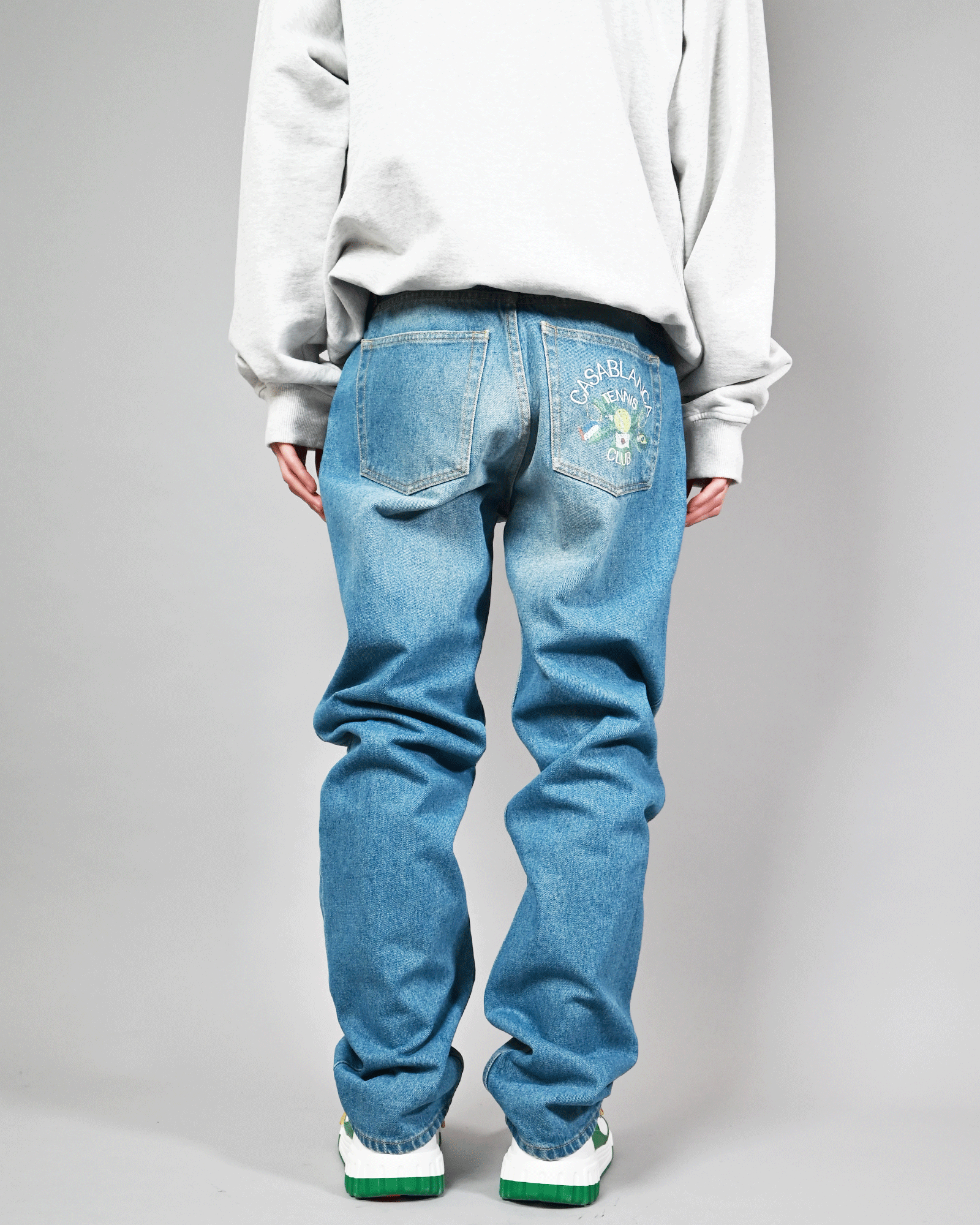 CASABLANCA (カサブランカ) PRINTED AND EMBROIDERED DENIM JEANS CASABLANCA (カサブランカ) PRINTED AND EMBROIDERED DENIM JEANS