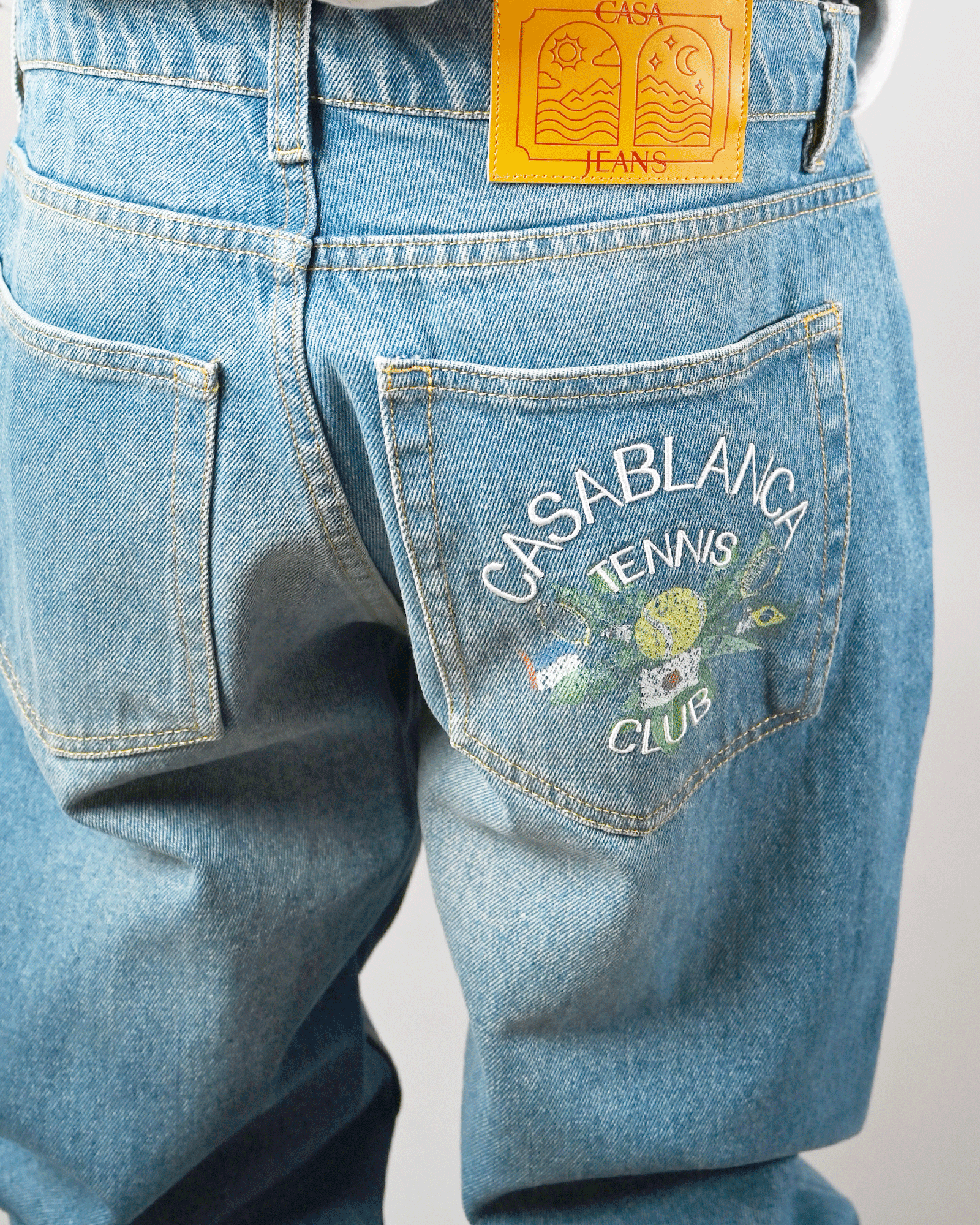 CASABLANCA (カサブランカ) PRINTED AND EMBROIDERED DENIM CASABLANCA (カサブランカ) PRINTED AND EMBROIDERED DENIM