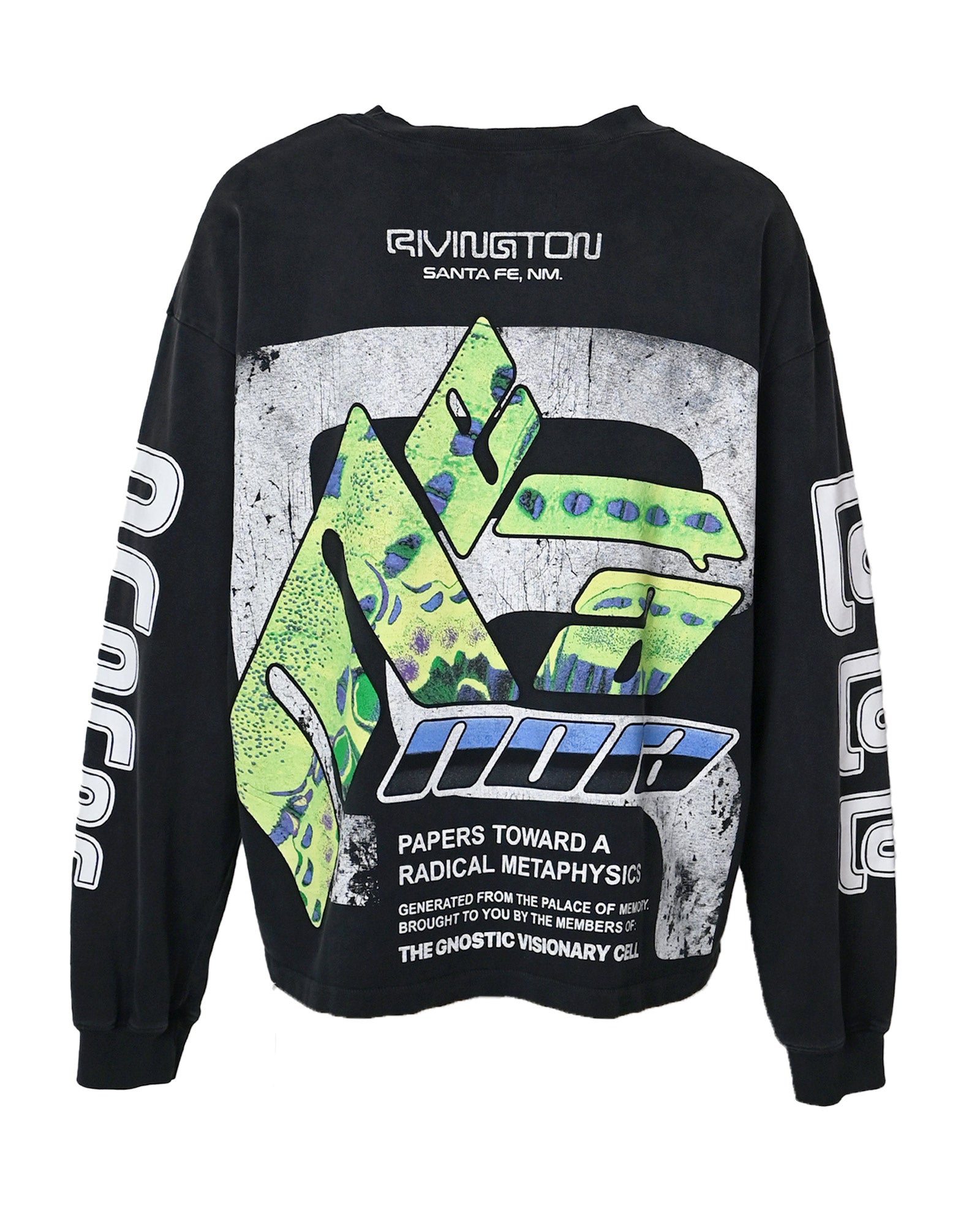 RRR123・リヴィントン ロイ レビス - L/S Tシャツ RADICAL PAPER GARDEN LS TEE / FADED BLACK