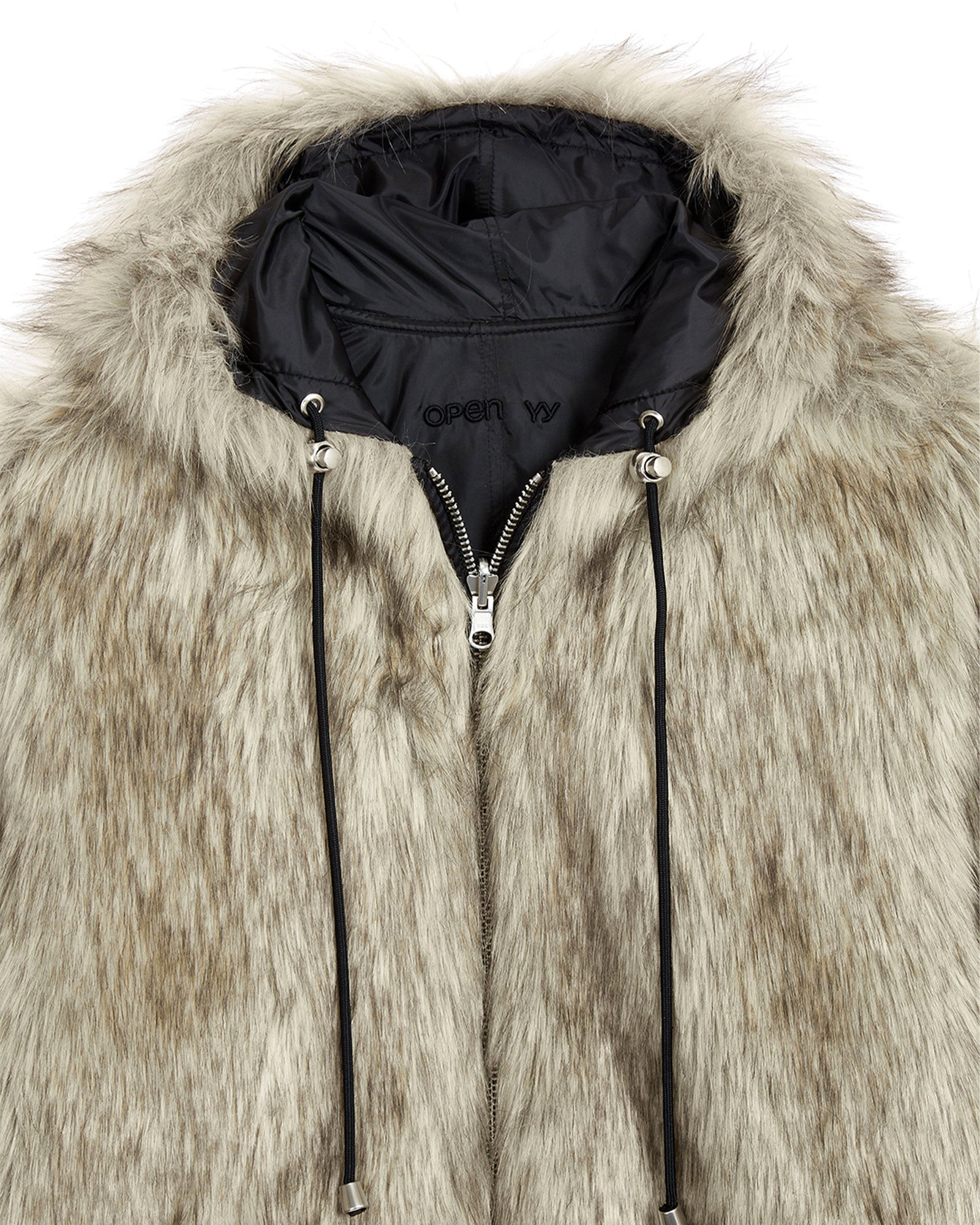 OPEN YY・オープン ワイワイ - ジャケット REVERSIBLE FAUX FUR HOOD JACKET / BEIGE