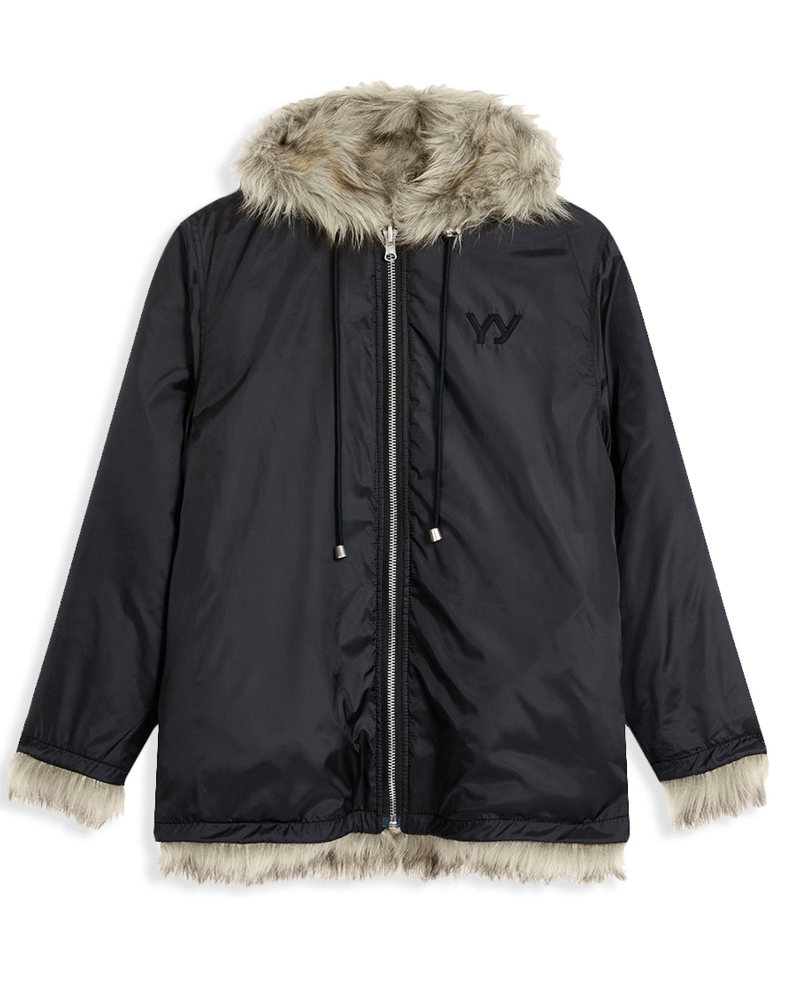 OPEN YY・オープン ワイワイ - ジャケット REVERSIBLE FAUX FUR HOOD JACKET / BEIGE
