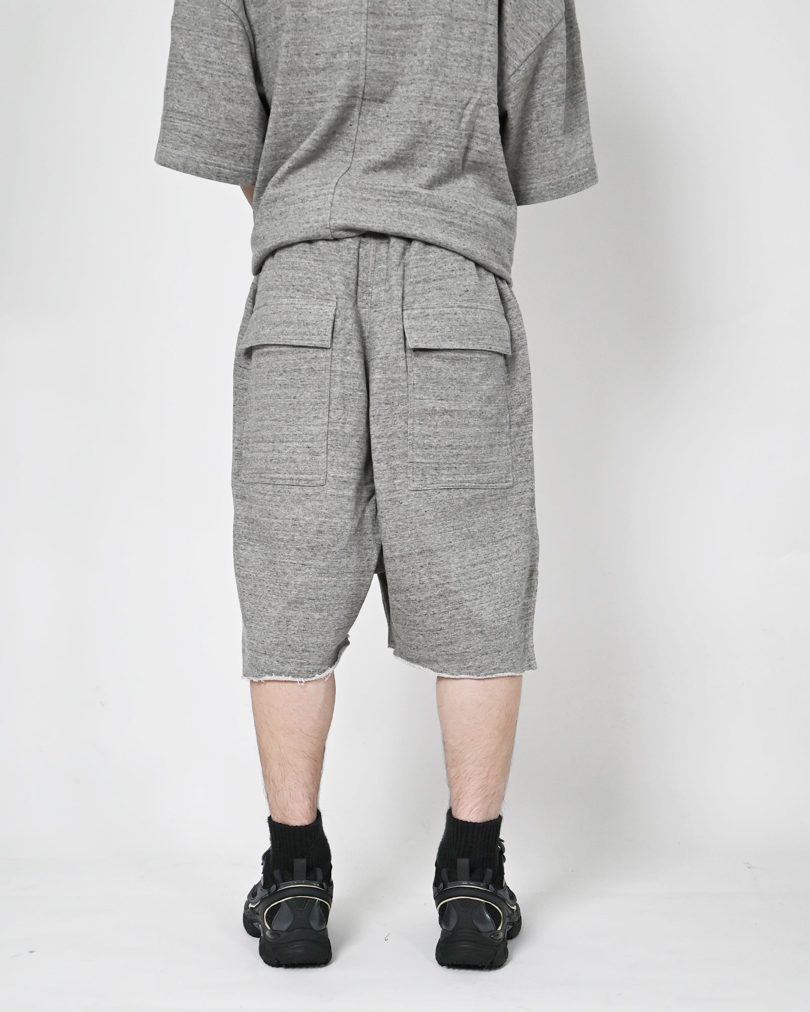 RICK OWENS・リック オウエンス - ハーフ・ショートパンツ BEVELED PODS / GREY MELANGE