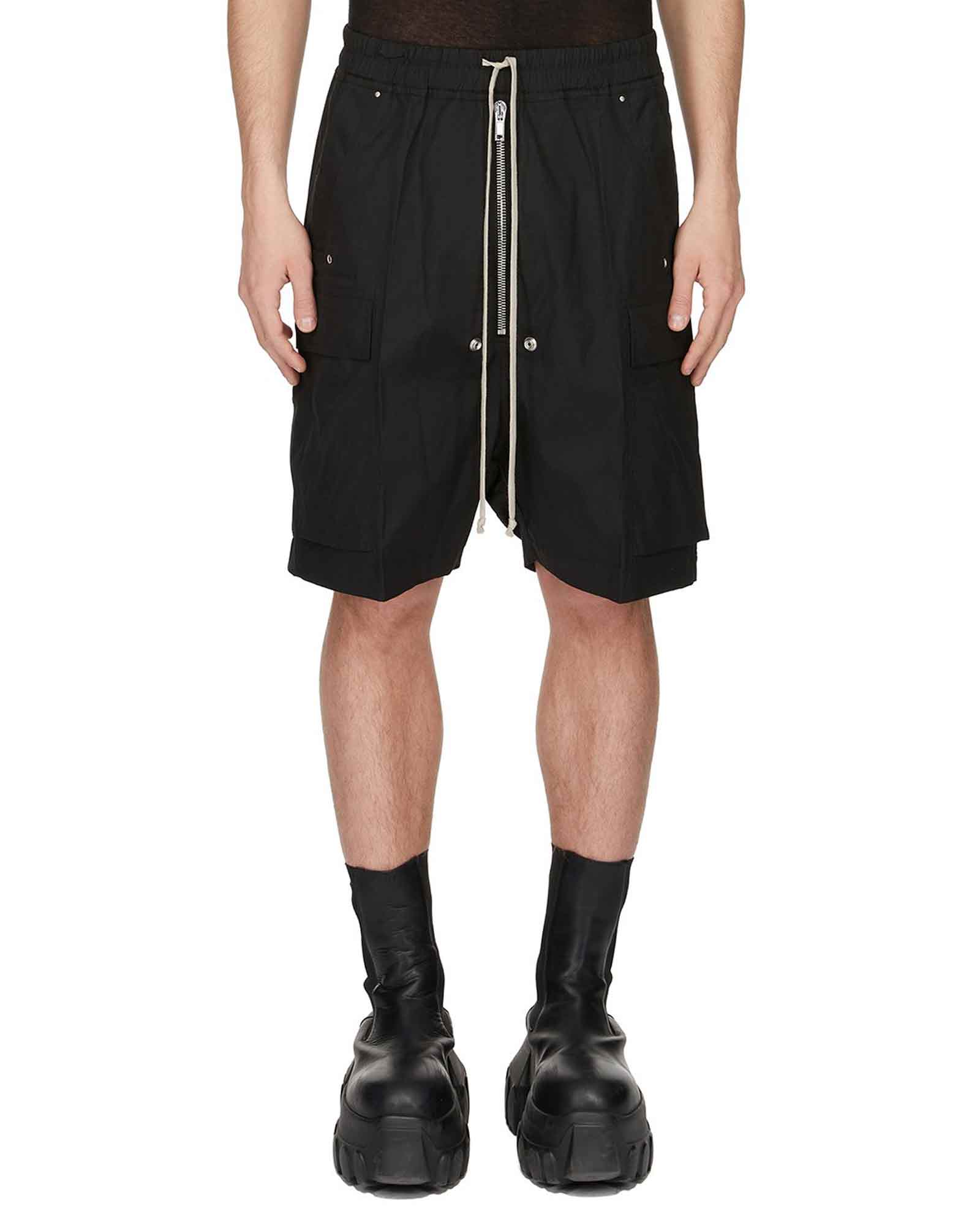 RICK OWENS・リック オウエンス - ハーフ・ショートパンツ CARGOBELA SHORTS / BLACK
