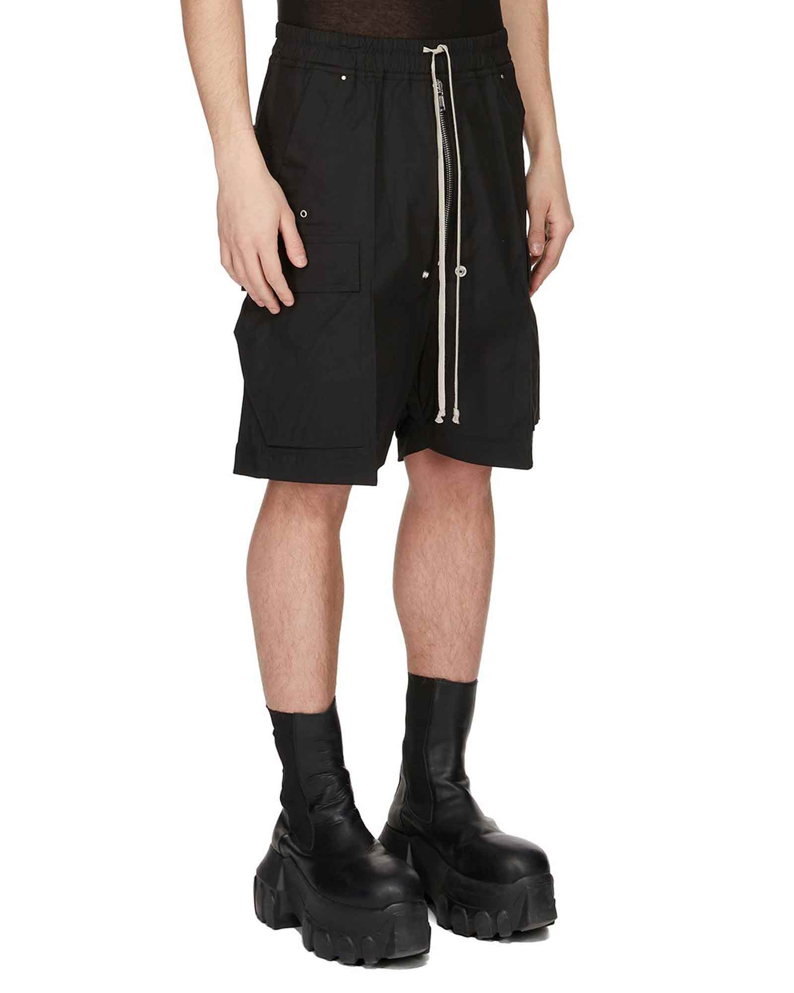 RICK OWENS・リック オウエンス - ハーフ・ショートパンツ CARGOBELA SHORTS / BLACK