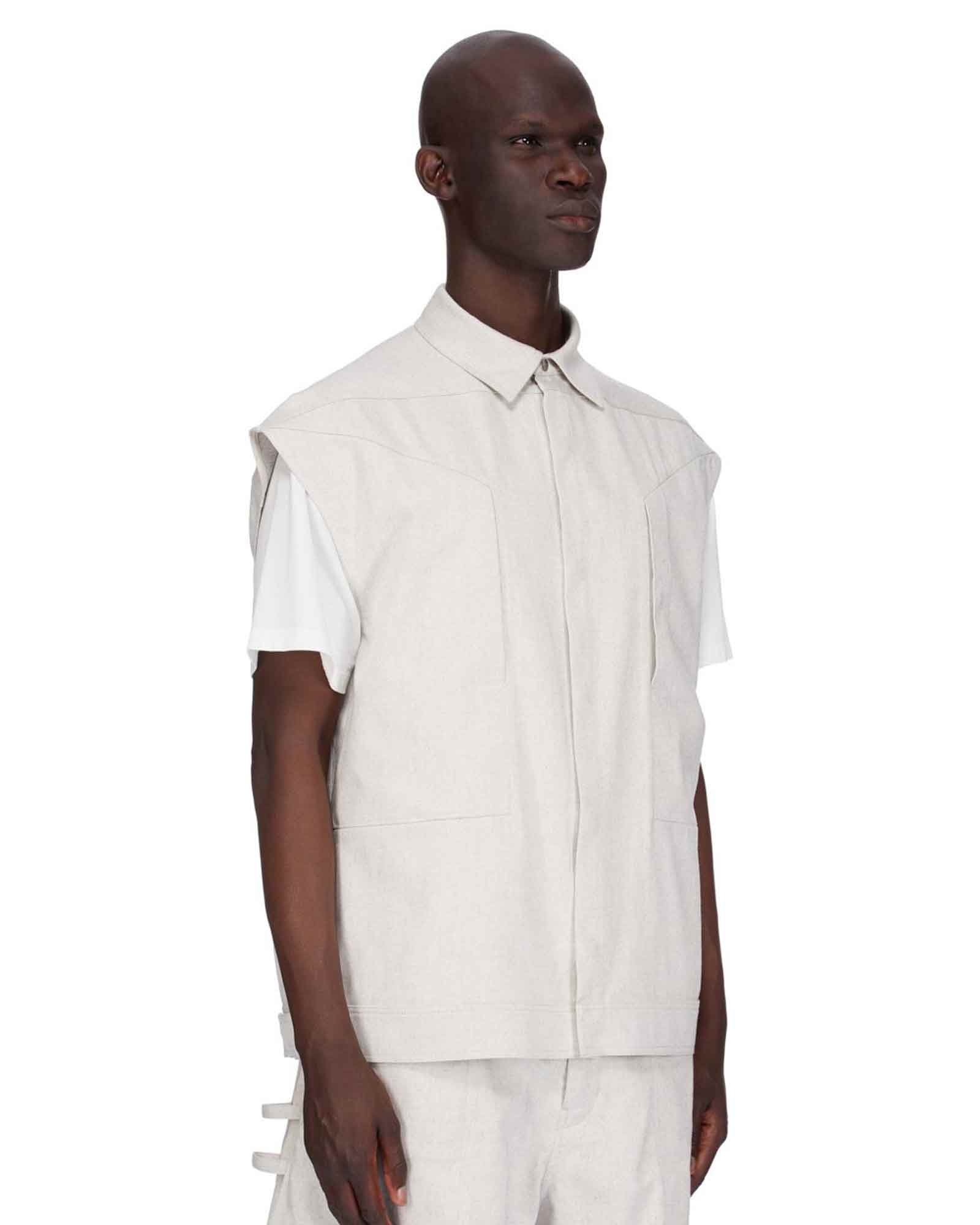RICK OWENS・リック オウエンス - シャツ SLEEVELESS JUMBO OUTERSHIRT / DINGE