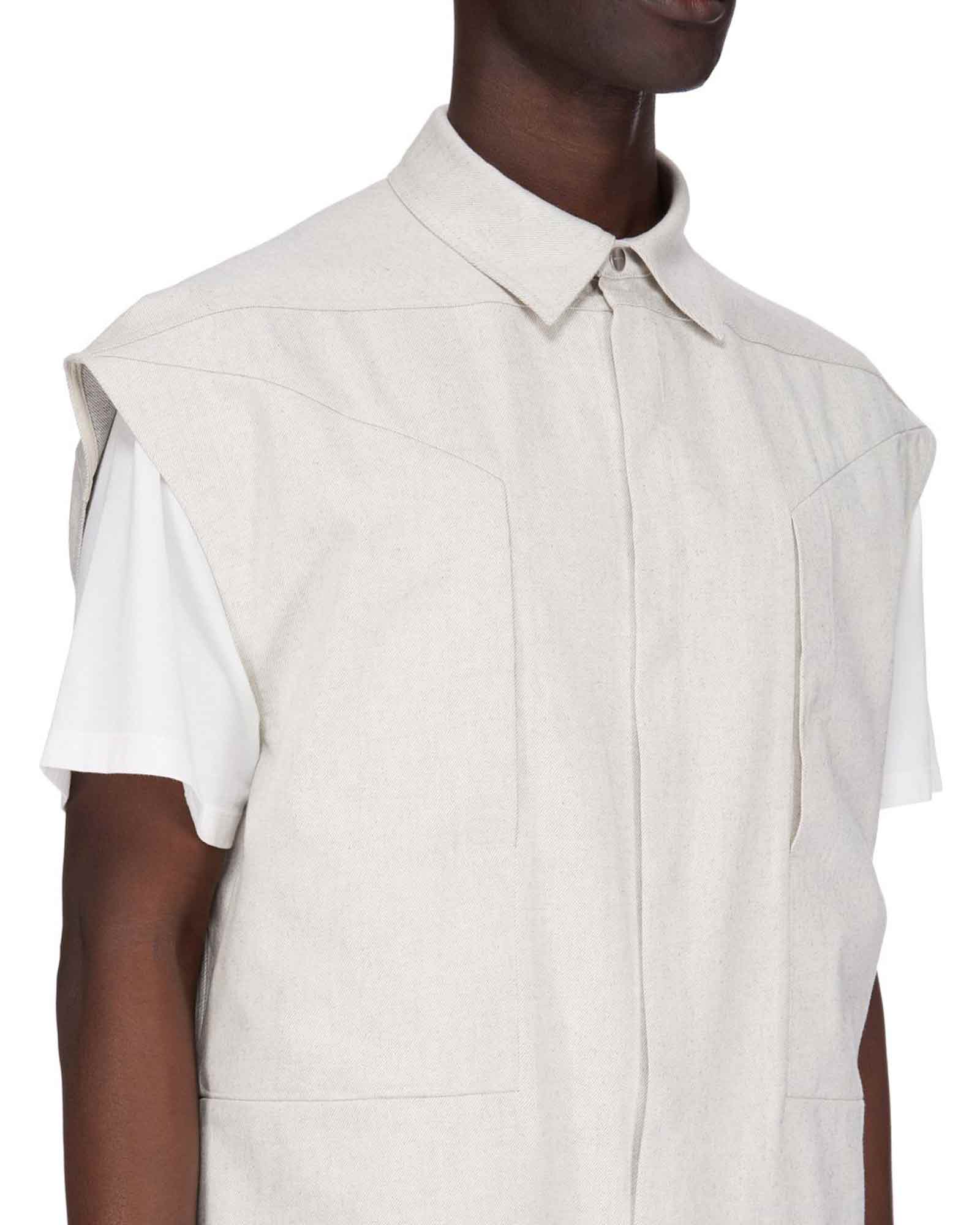 RICK OWENS・リック オウエンス - シャツ SLEEVELESS JUMBO OUTERSHIRT / DINGE