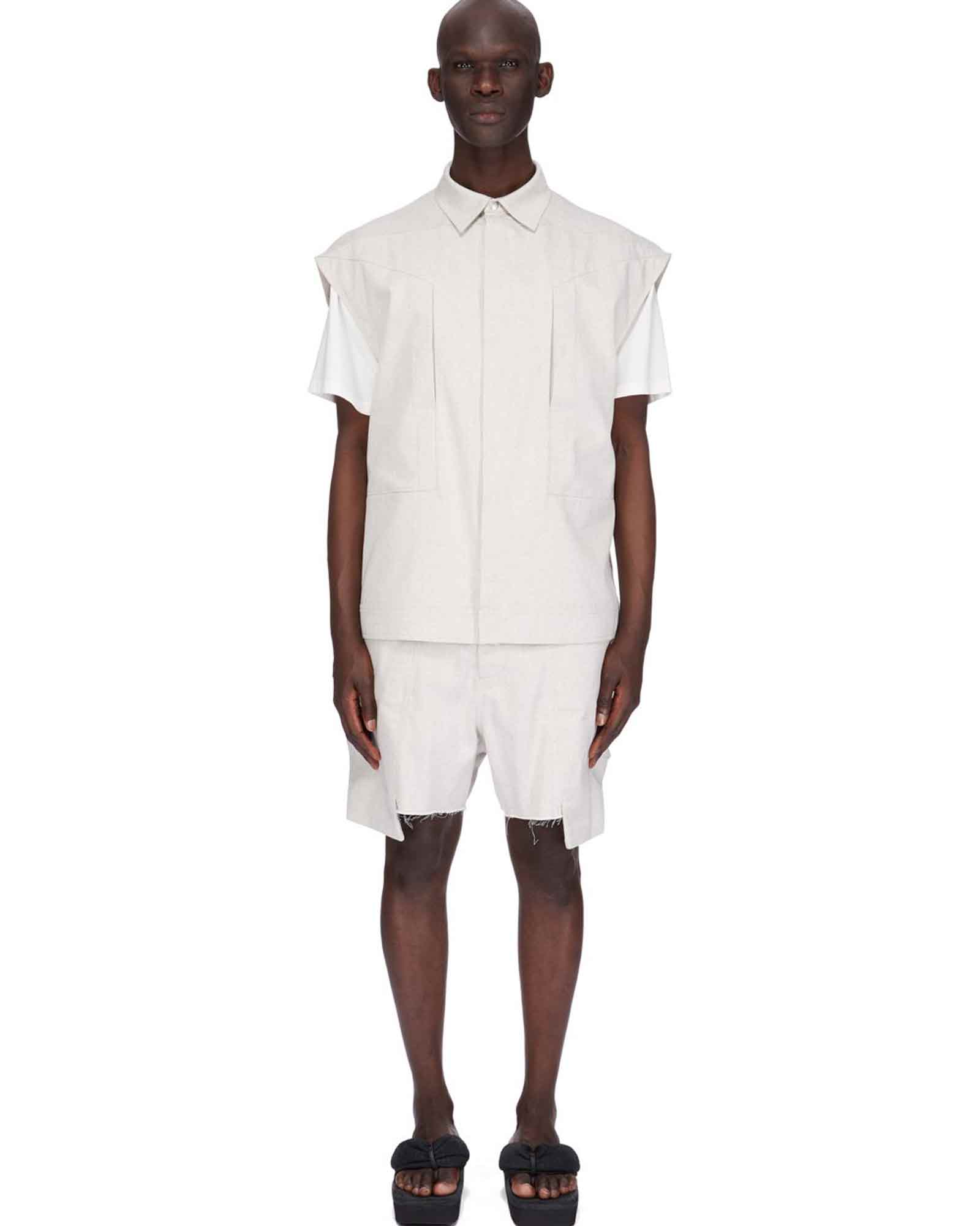 RICK OWENS・リック オウエンス - シャツ SLEEVELESS JUMBO OUTERSHIRT / DINGE