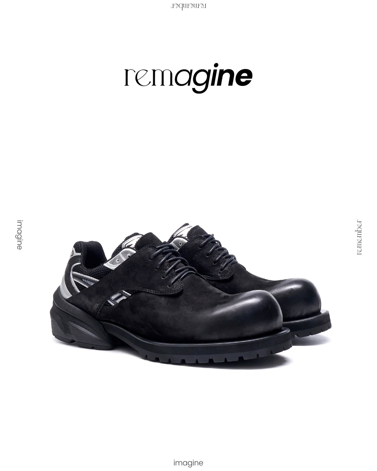 remagine・リマジン - ローカットスニーカー STARTING BIGGER HYBRID DERBY MEN'S DRESS LEATHER SHOES / BLACK
