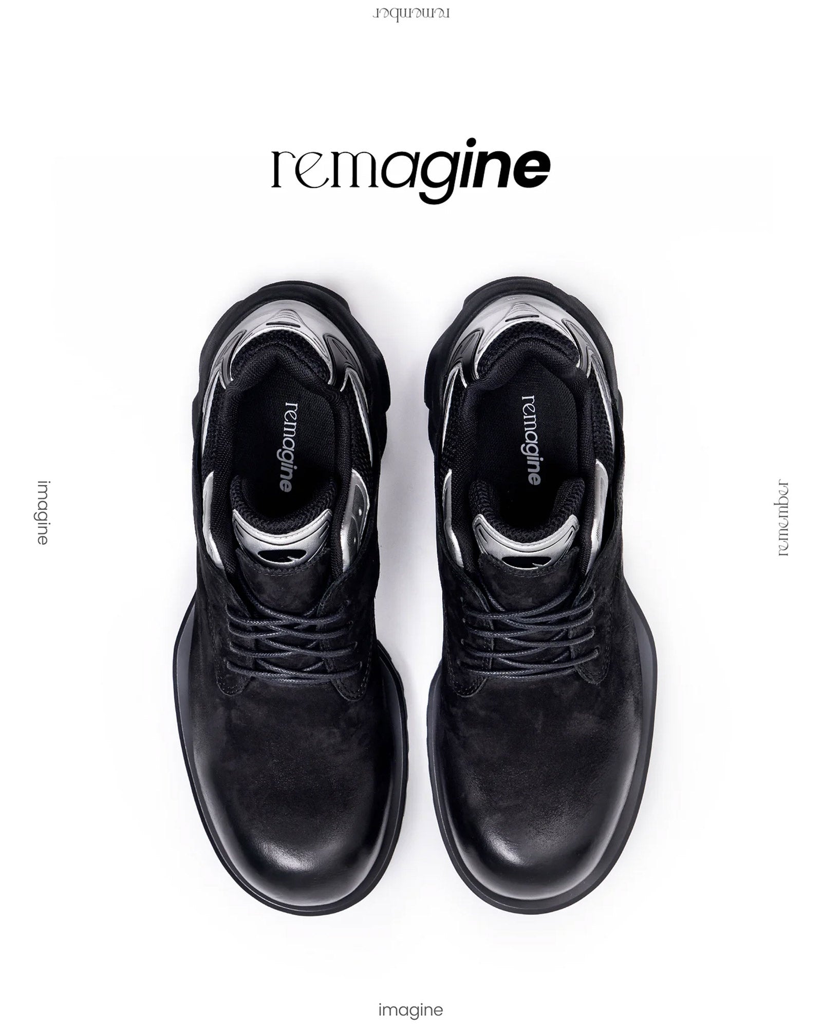 remagine・リマジン - ローカットスニーカー STARTING BIGGER HYBRID DERBY MEN'S DRESS LEATHER SHOES / BLACK