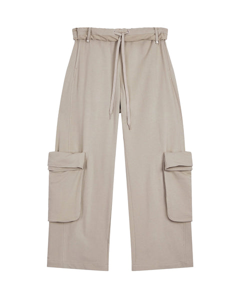 OPEN YY　WASHED ROLLED CARGO PANTS OPEN YY (オープン ワイワイ) SS26 ROLLED WAIST SWEAT CARGO PANTS