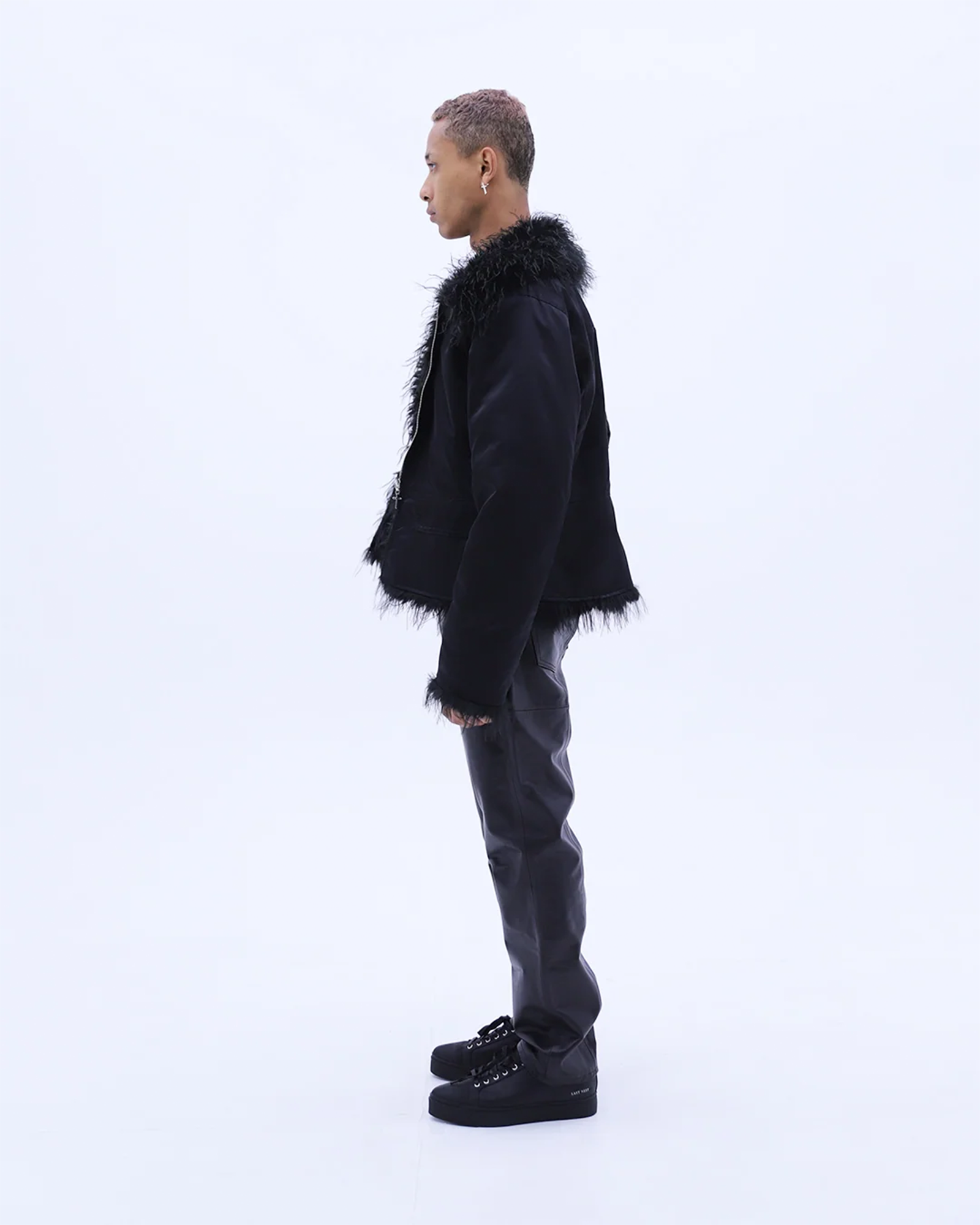 LAST NEST・ラストネスト - ジャケット REVERSIBLE FUR JACKET / BLACK