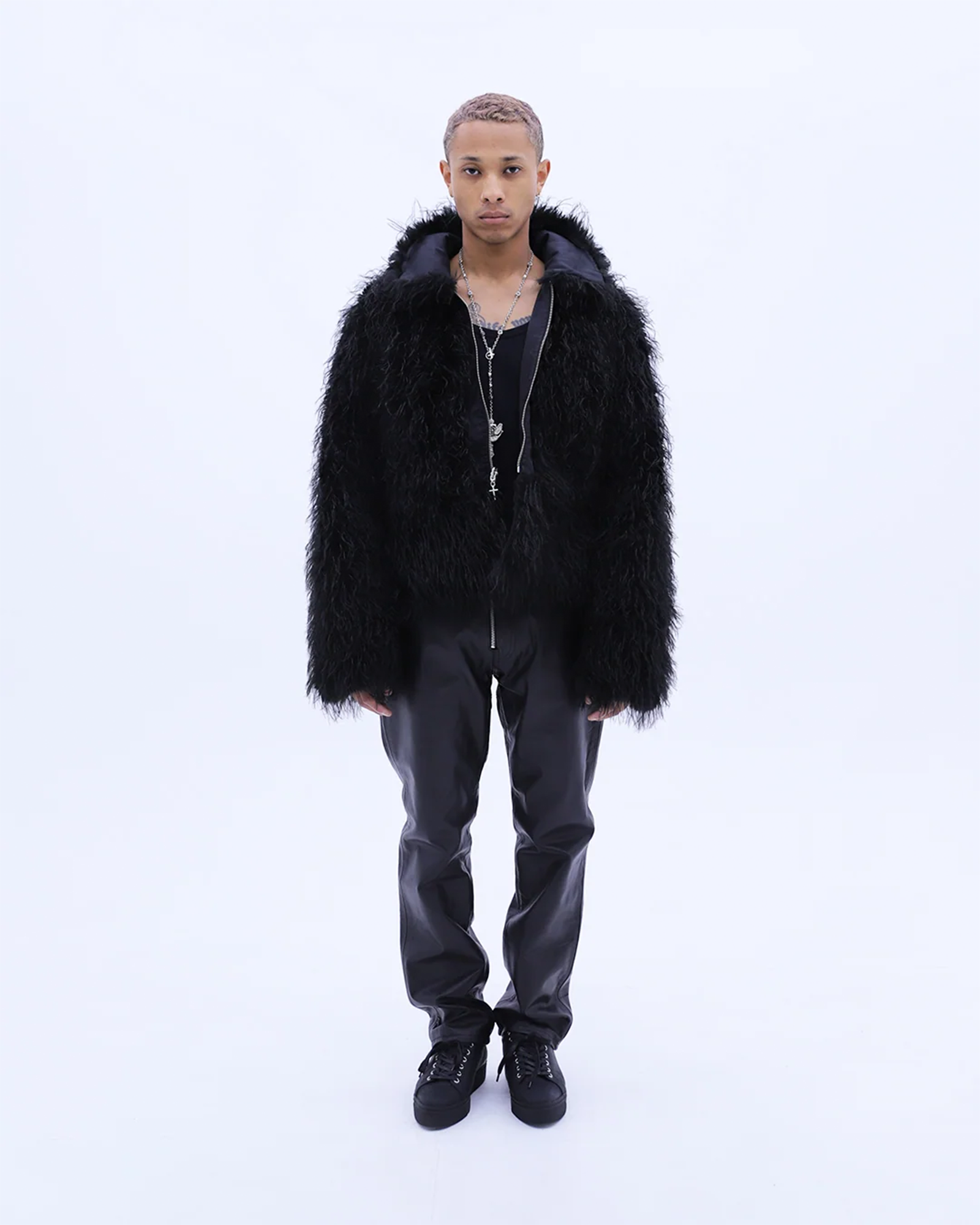 LAST NEST・ラストネスト - ジャケット REVERSIBLE FUR JACKET / BLACK