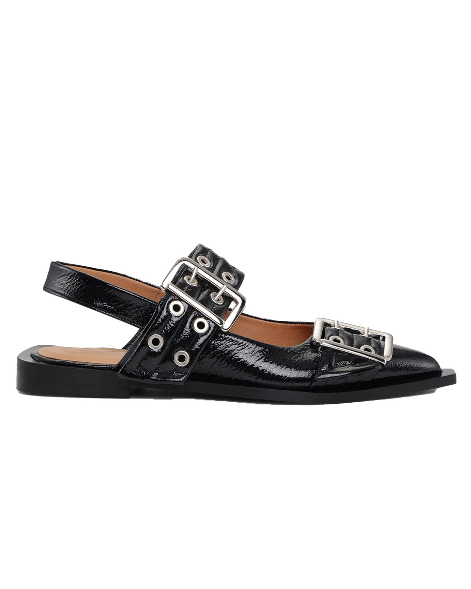 GANNI・ガニー - ドレスシューズ FEMININE BUCKLE BALLERINA NAPLACK / BLACK