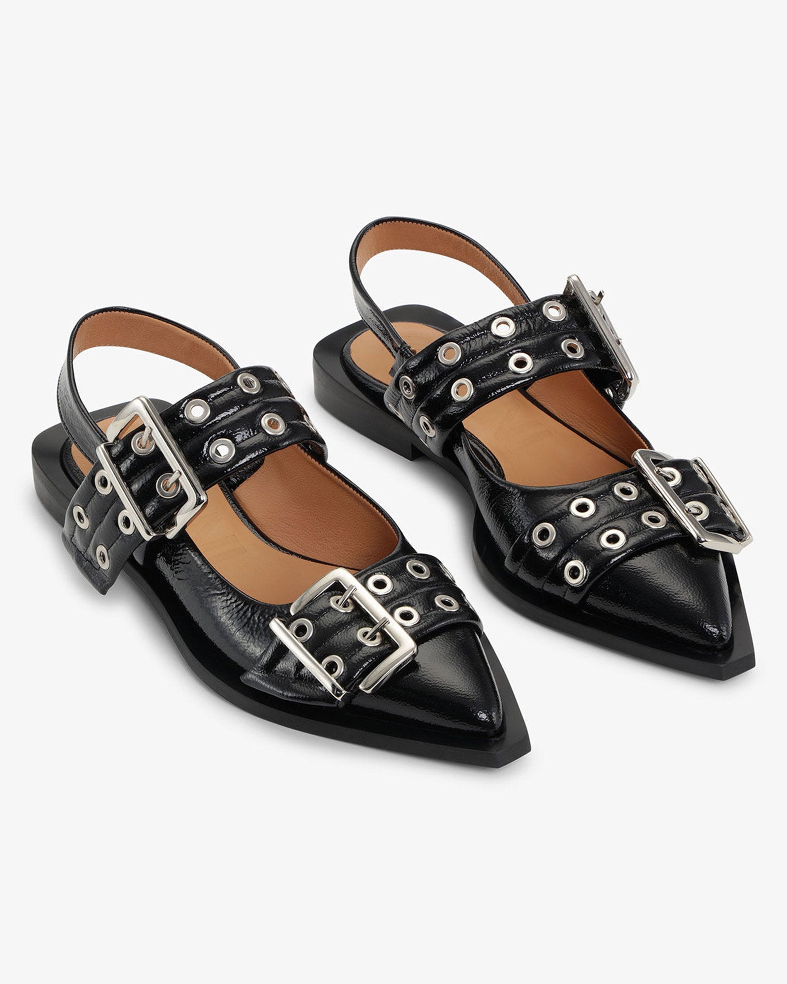 GANNI・ガニー - ドレスシューズ FEMININE BUCKLE BALLERINA NAPLACK / BLACK