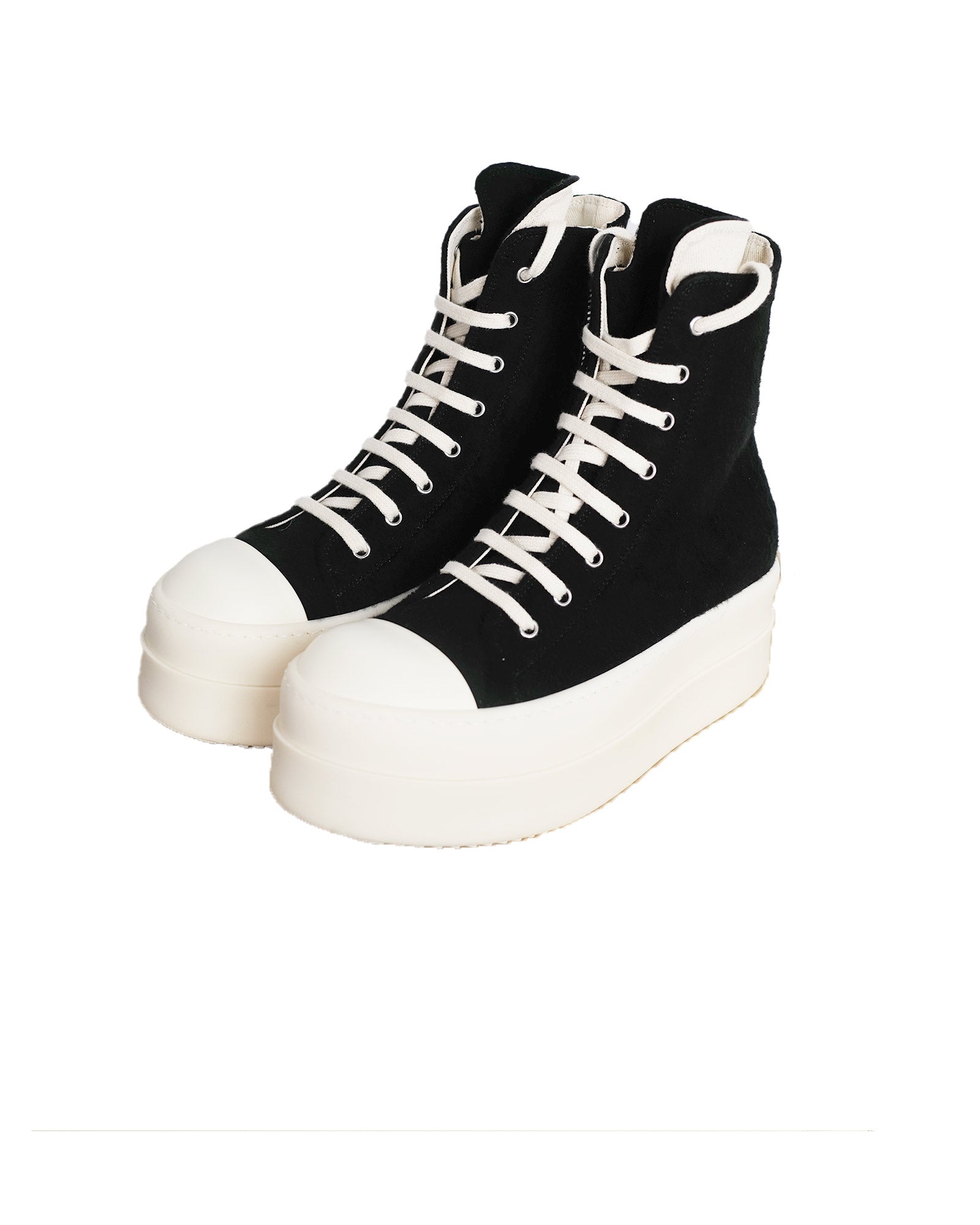 RICK OWENS DRKSHDW・リックオウエンス ダークシャドウ - ハイカットスニーカー SCARPE - DOUBLE BUMPER SNEAKS / BLACK/MILK/MILK