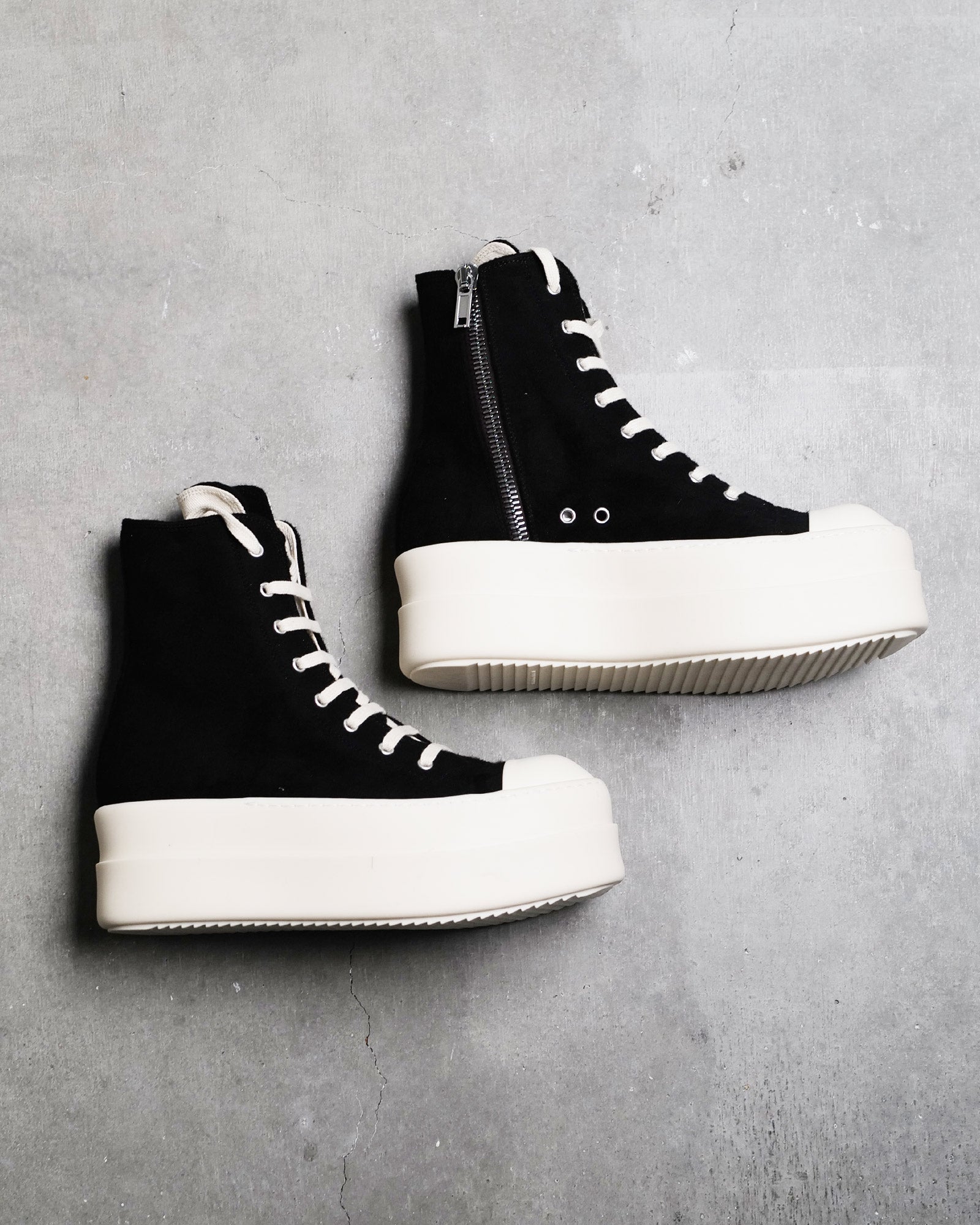 RICK OWENS DRKSHDW・リックオウエンス ダークシャドウ - ハイカットスニーカー SCARPE - DOUBLE BUMPER SNEAKS / BLACK/MILK/MILK