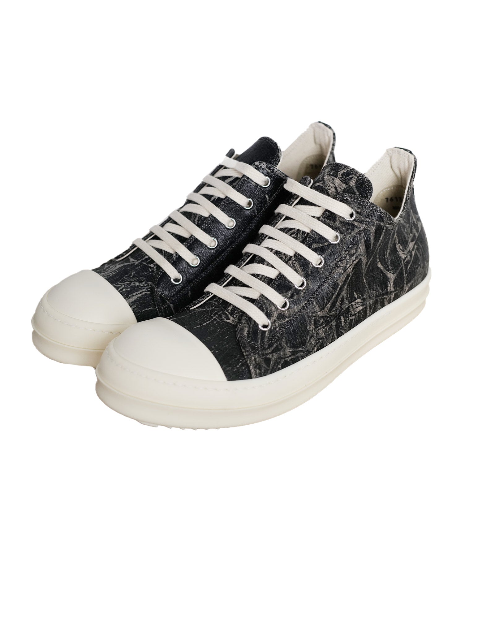 RICK OWENS DRKSHDW・リックオウエンス ダークシャドウ - ローカットスニーカー SCARPE IN DENIM - LOW SNEAKS / BLACK WASHED FOIL/MILK/MILK