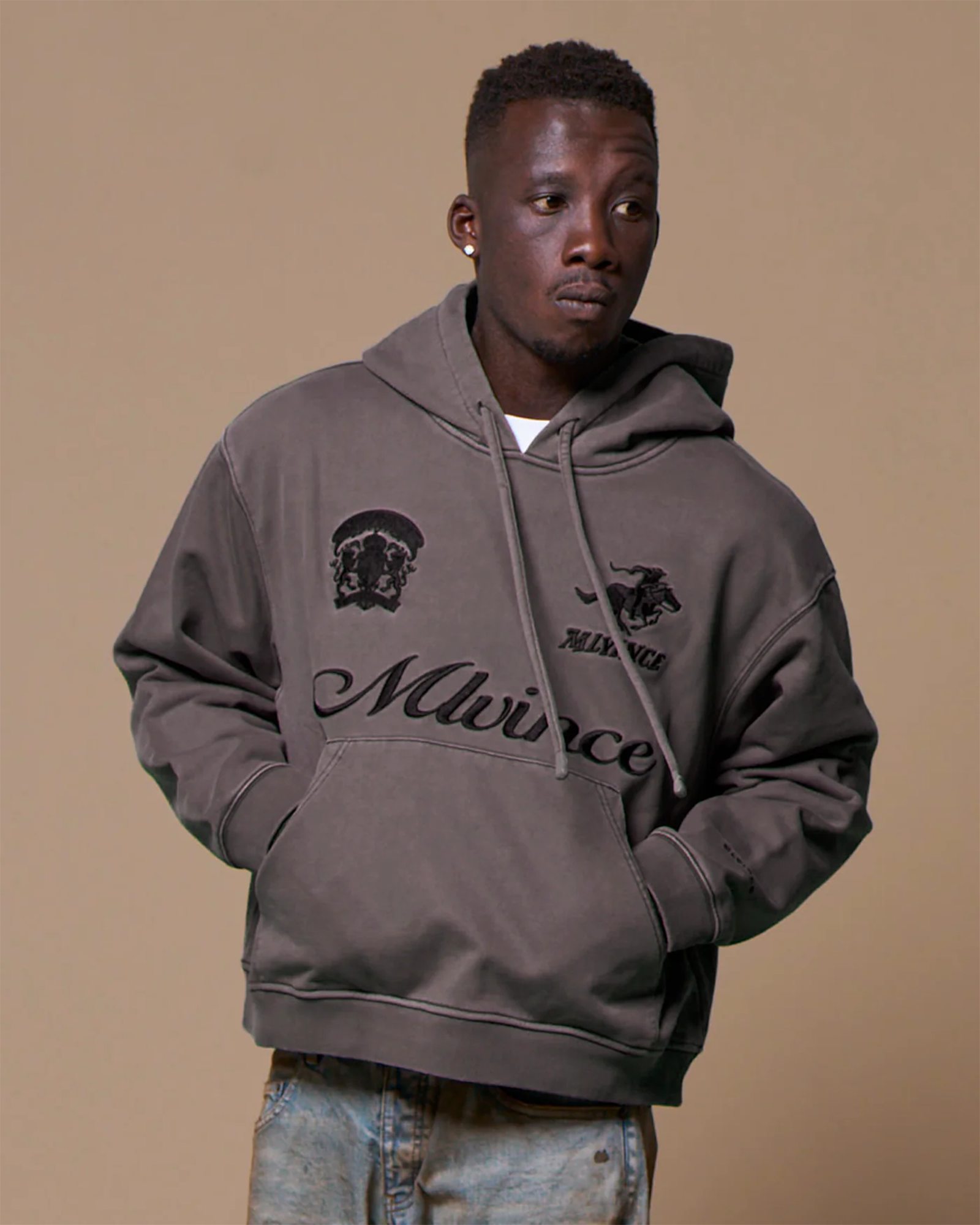 MLVINCE・メルヴィンス - パーカー・フーディ SCRIPT LOGO HOODY / CHARCOAL