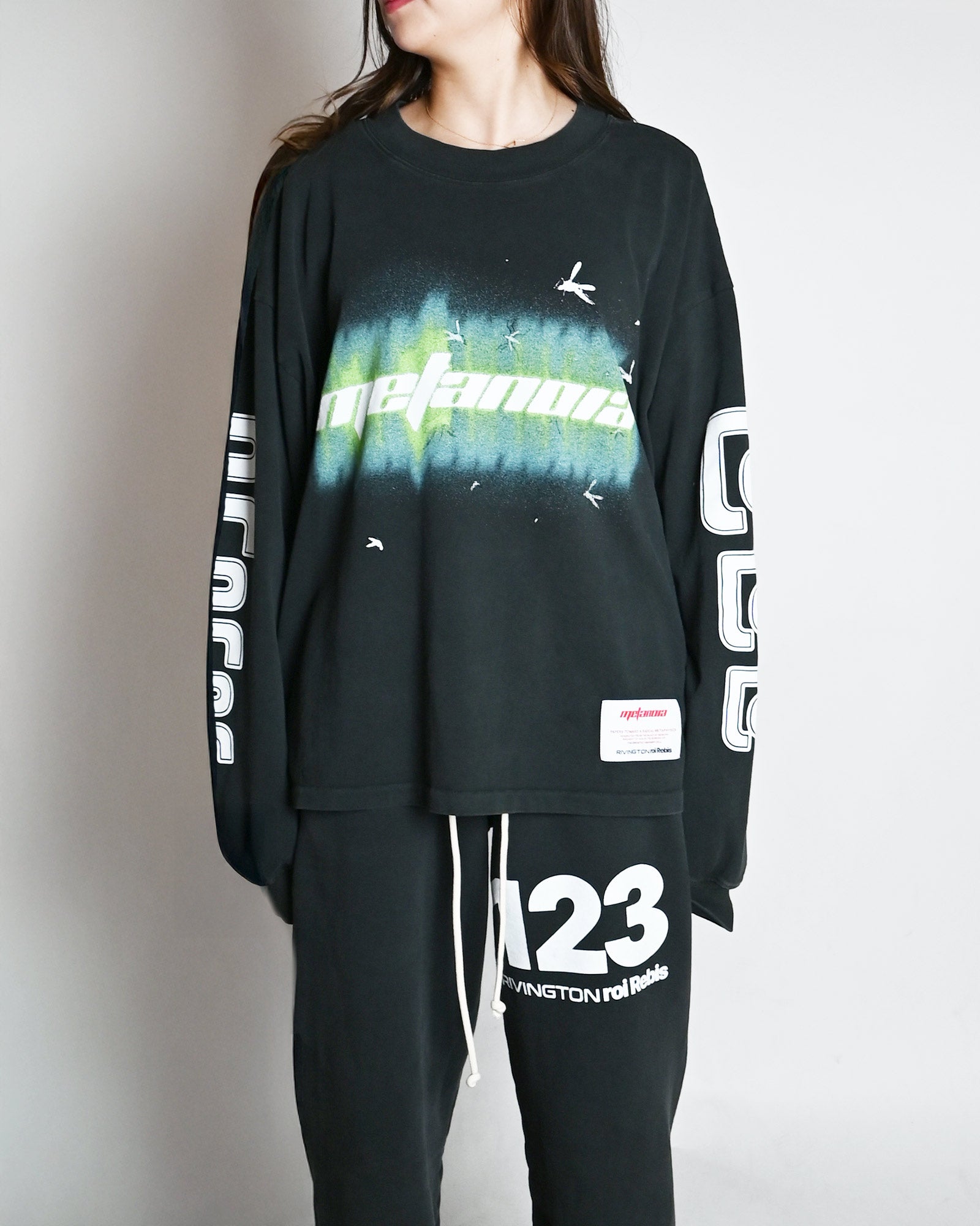 RRR123・Rivington Roy Levis -  SENTENCE GARDEN LS TEE / JET BLACK