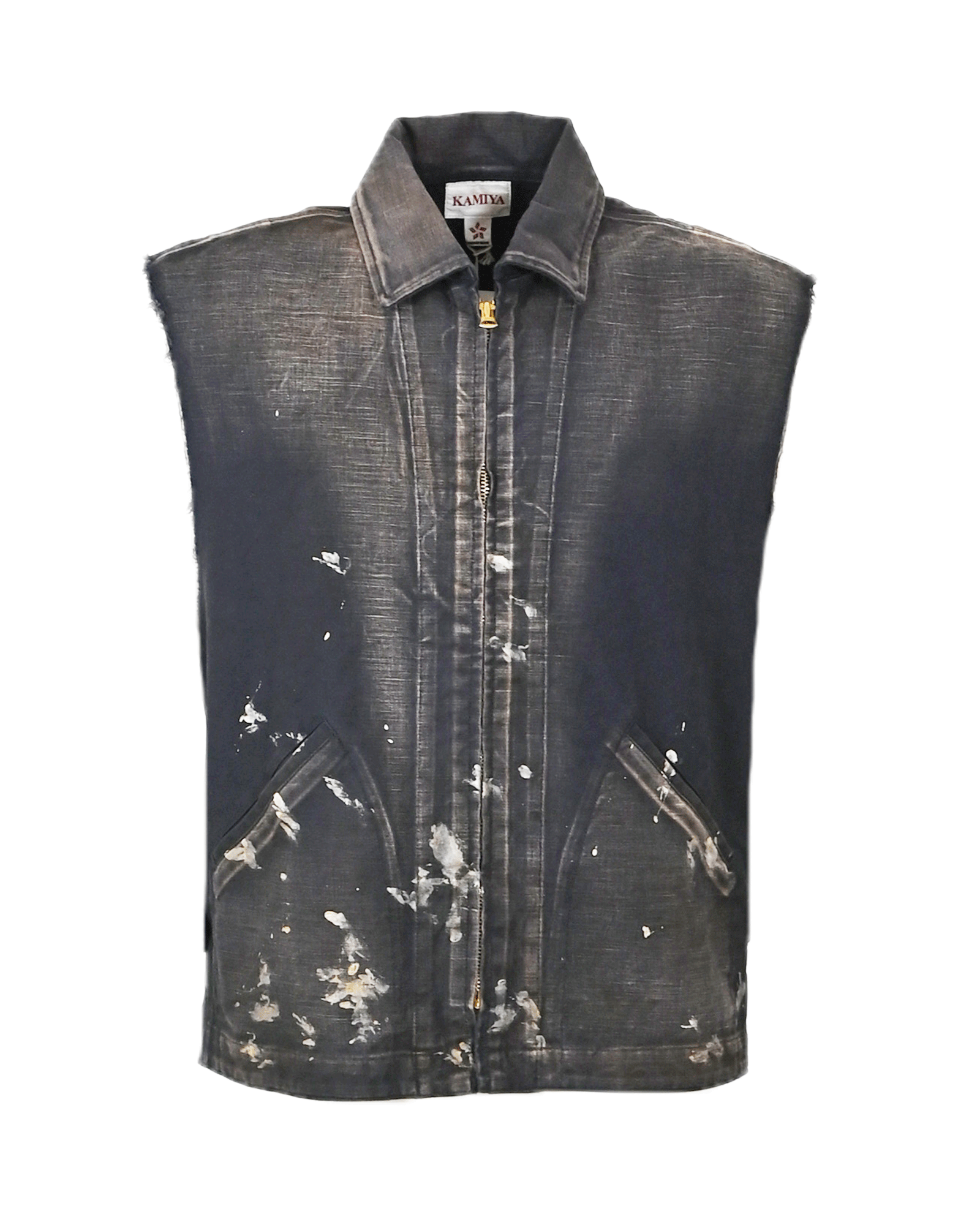 SERGE PAINT VEST / BLACK