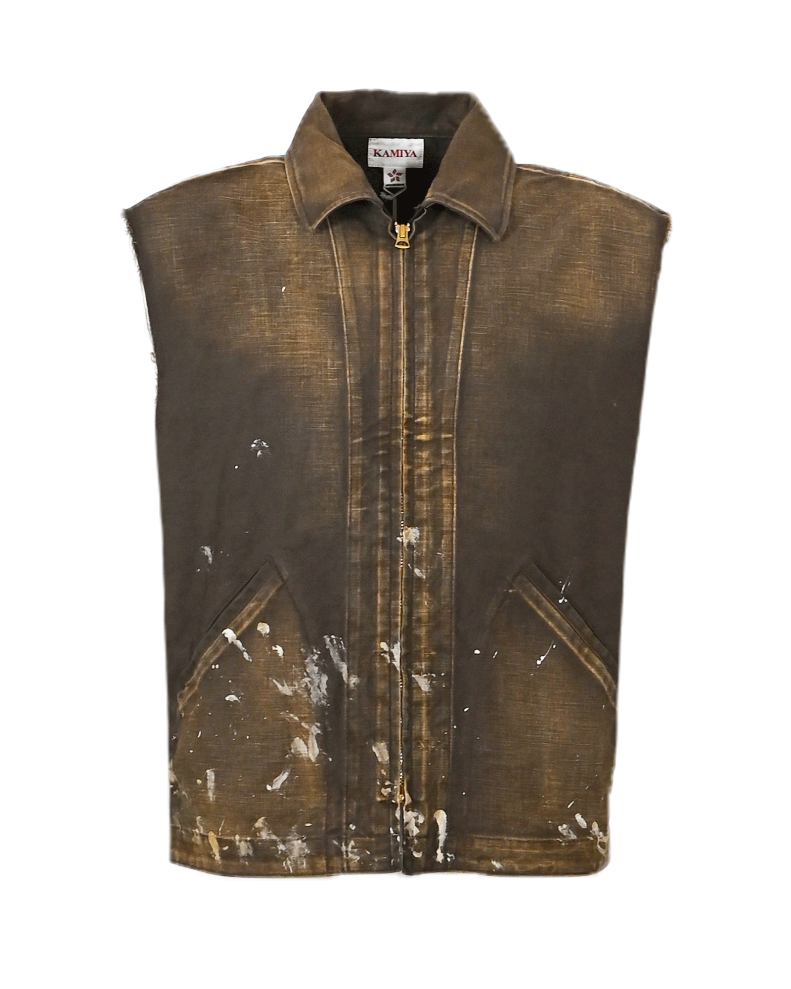KAMIYA・カミヤ - ベスト SERGE PAINT VEST / BROWN