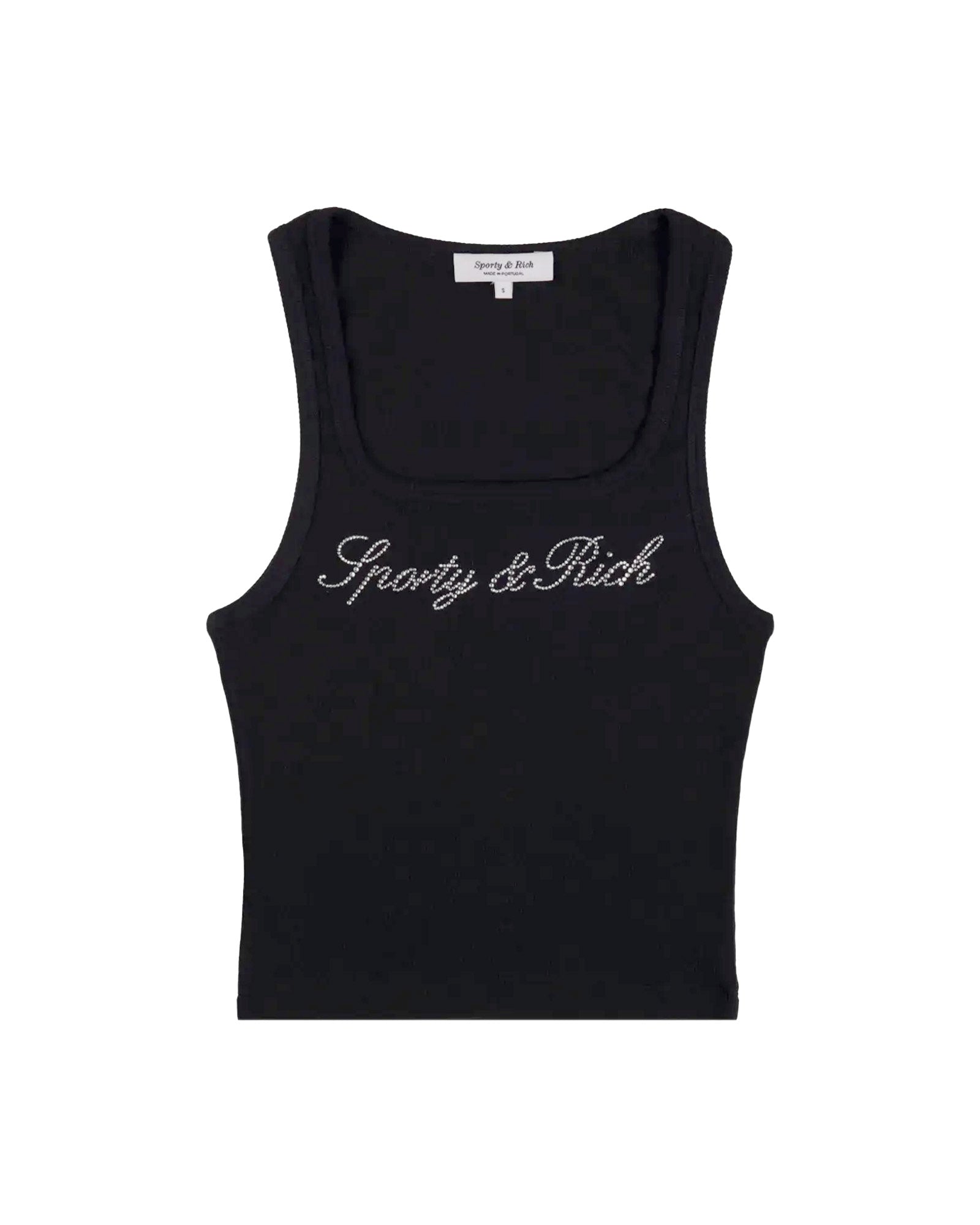 SPORTY&RICH・スポーティーアンドリッチ -  SIGNATURE LOGO KRYSTAL TANK
/ BLACK