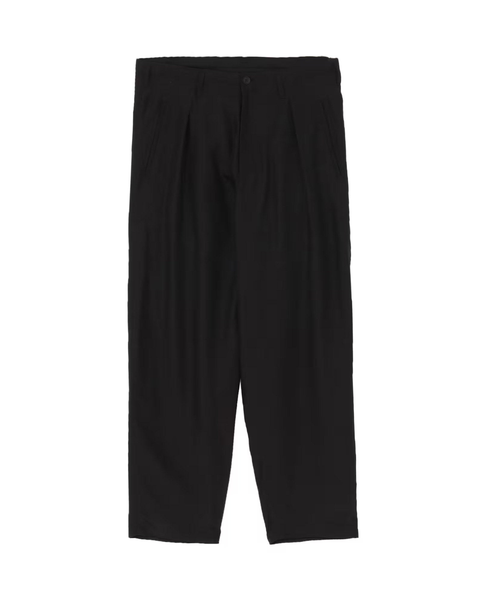 Yohji Yamamoto・ヨウジ ヤマモト - その他パンツ SILK HABUTAE 1 TUCK PANTS / BLACK
