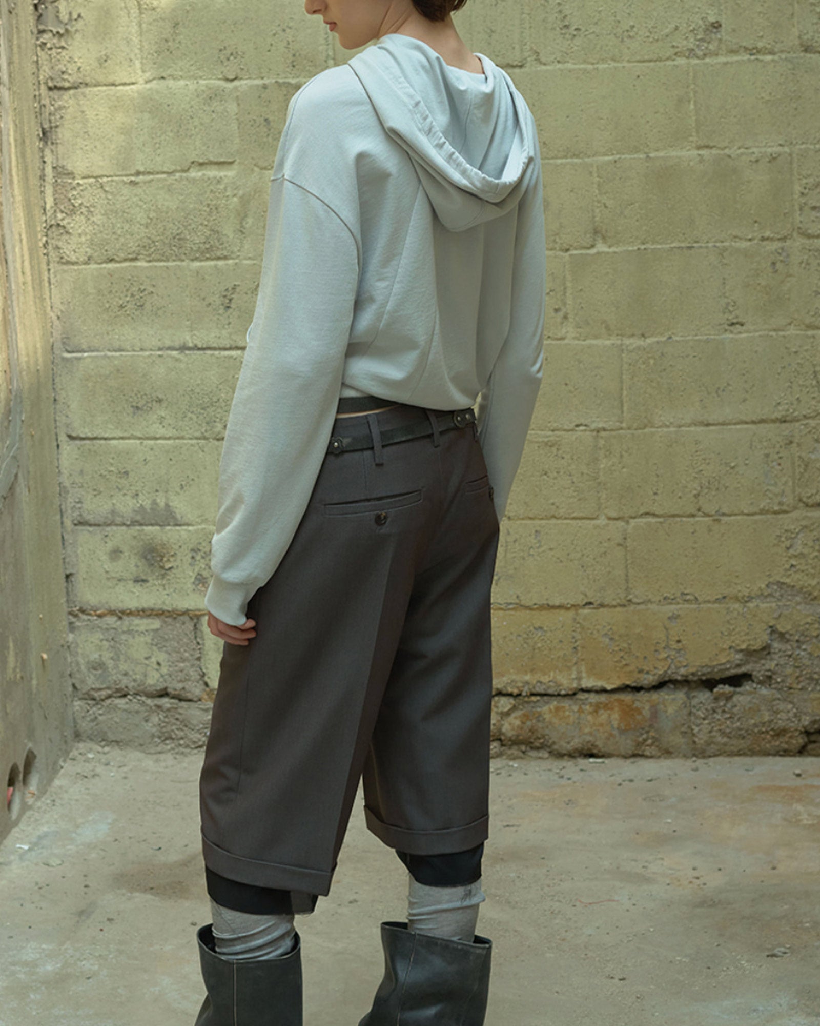 OPEN YY・オープン ワイワイ - パーカー・フーディ SLANT ZIP HOODIE / LIGHT GRAY