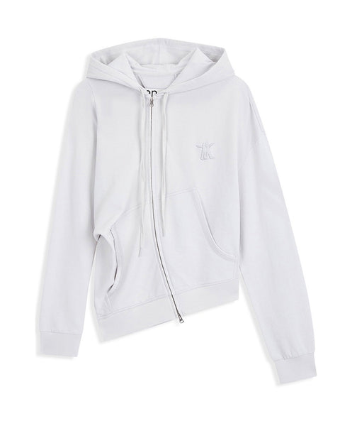 SLANT ZIP HOODIE / LIGHT GRAY | detail-online-store