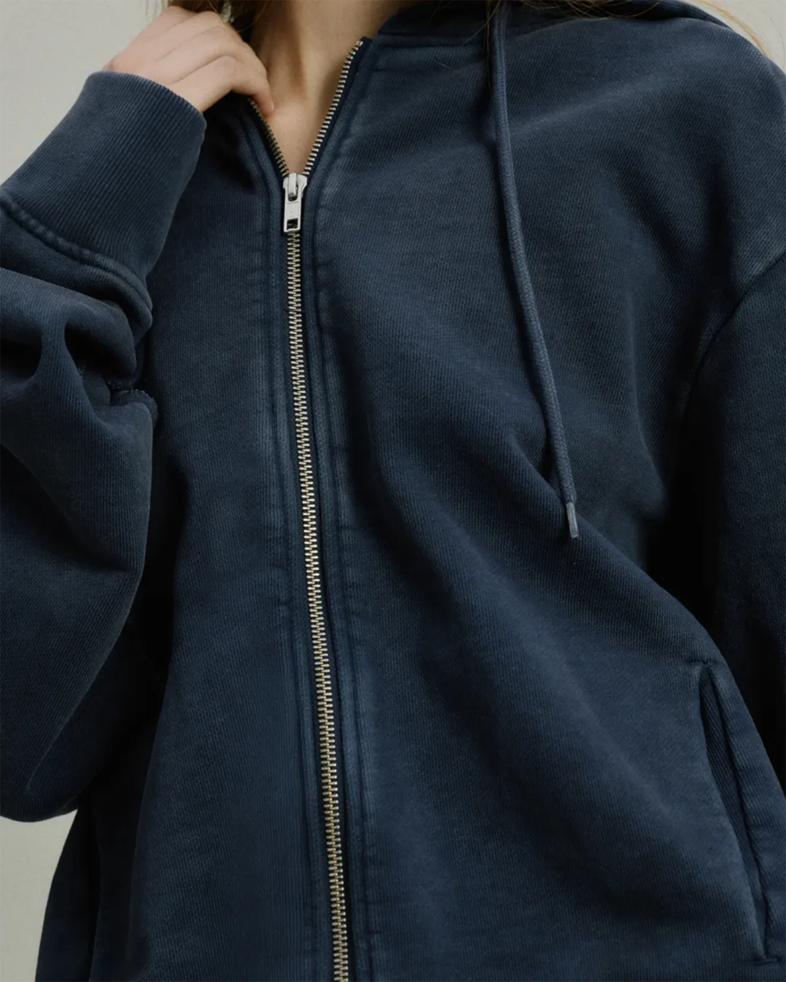 Entire studios・entire studio -  SLIM ZIP UP / SALTED NAVY