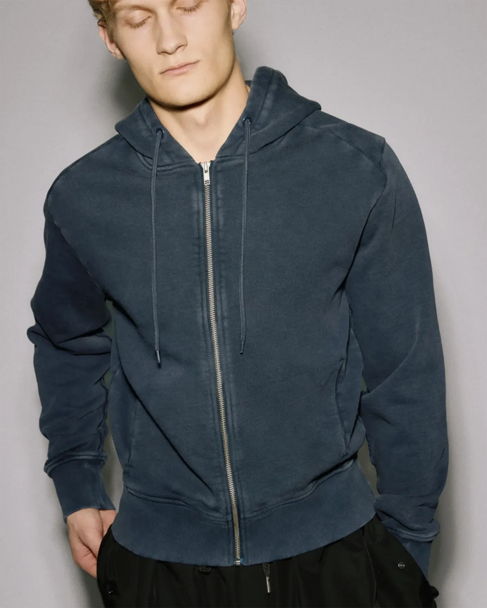 Entire studios・entire studio -  SLIM ZIP UP / SALTED NAVY