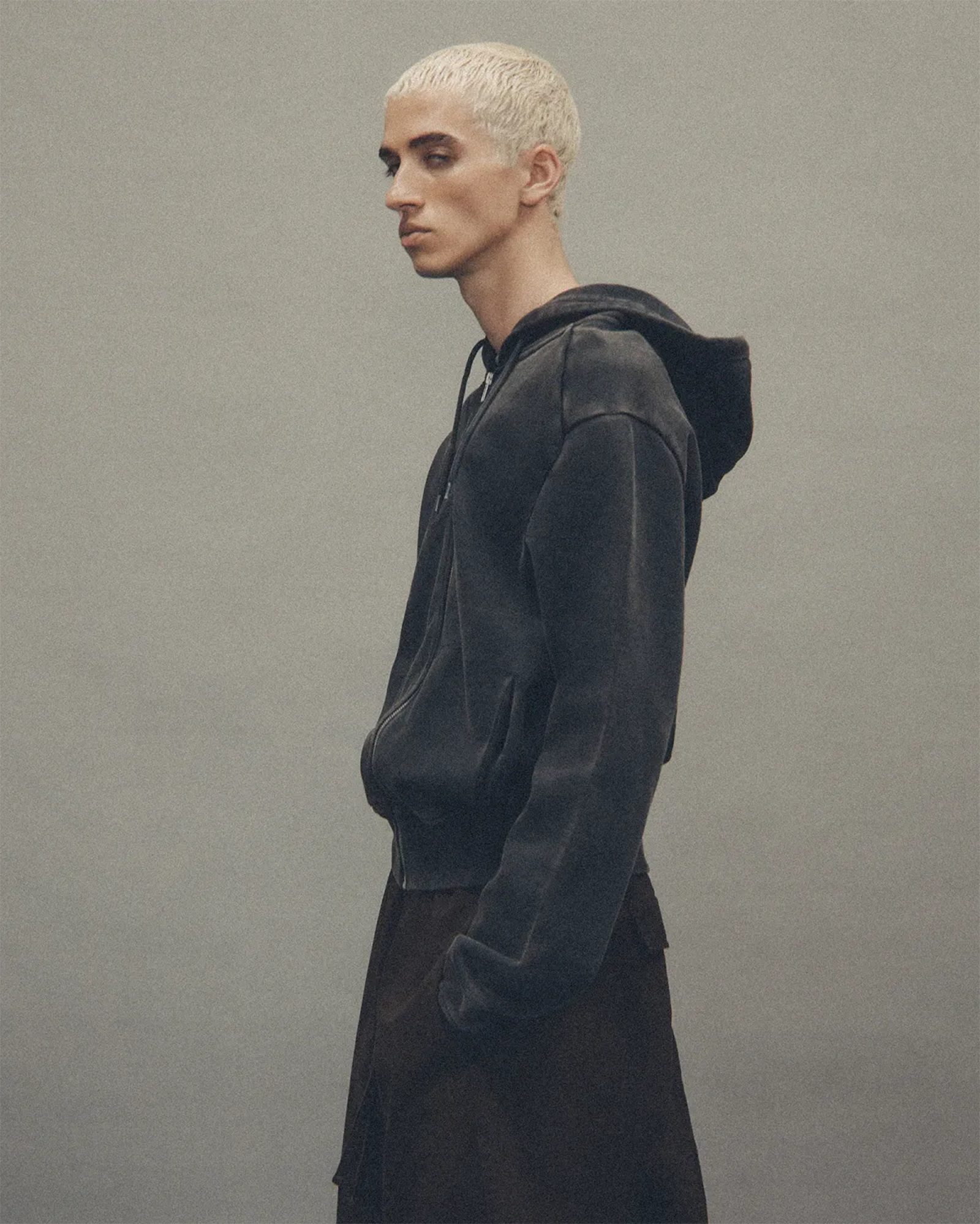 Entire studios・entire studio -  SLIM ZIP UP / WASHED BLACK