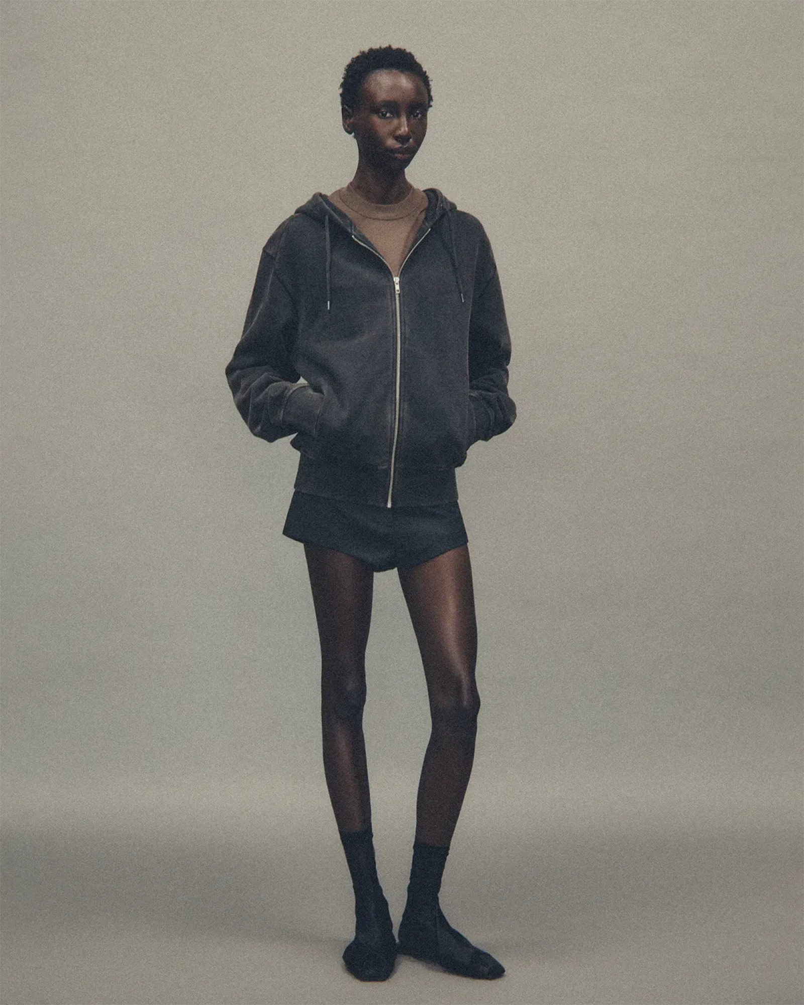 Entire studios・entire studio -  SLIM ZIP UP / WASHED BLACK