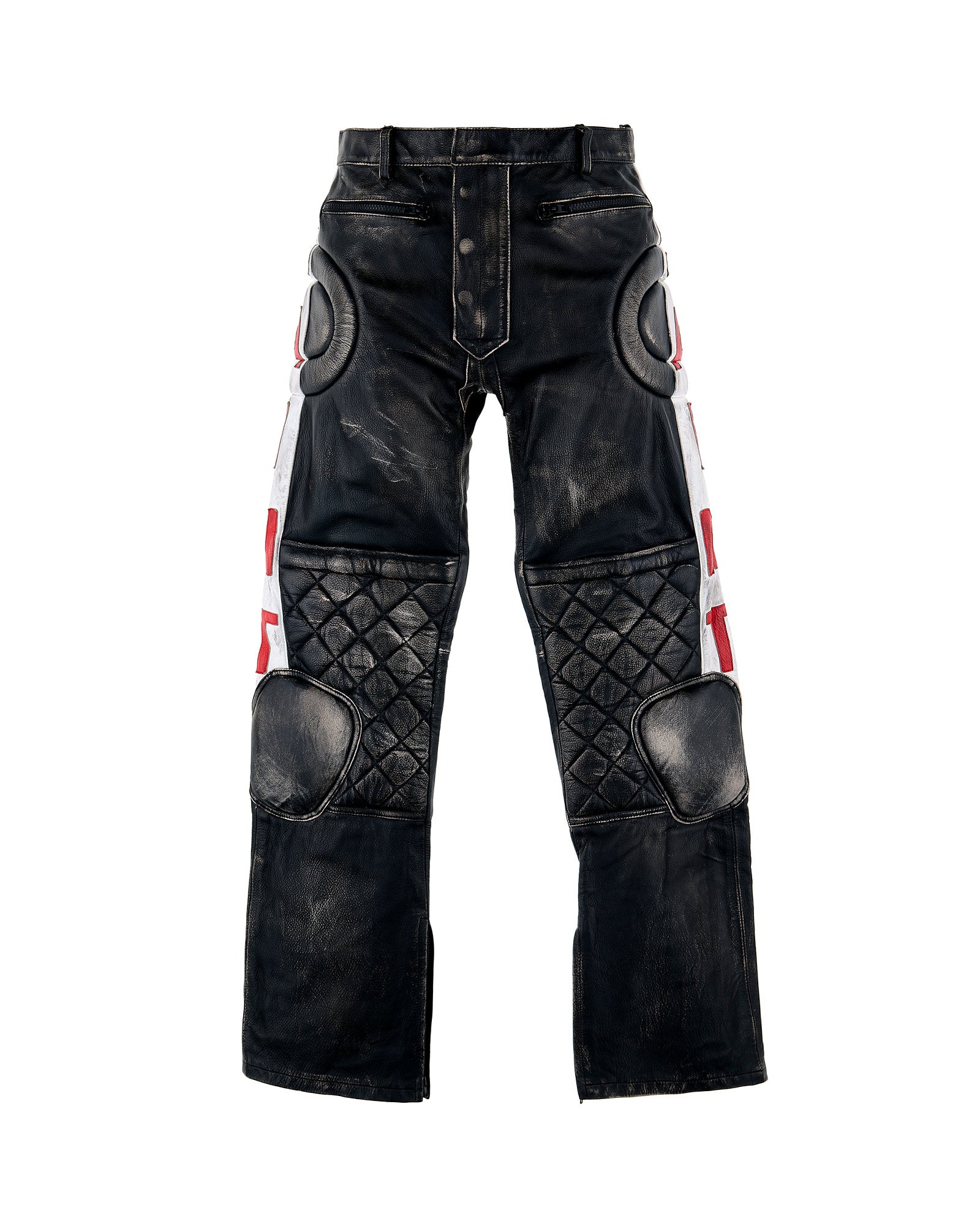LEATHER PANTS/RACER / BLACK