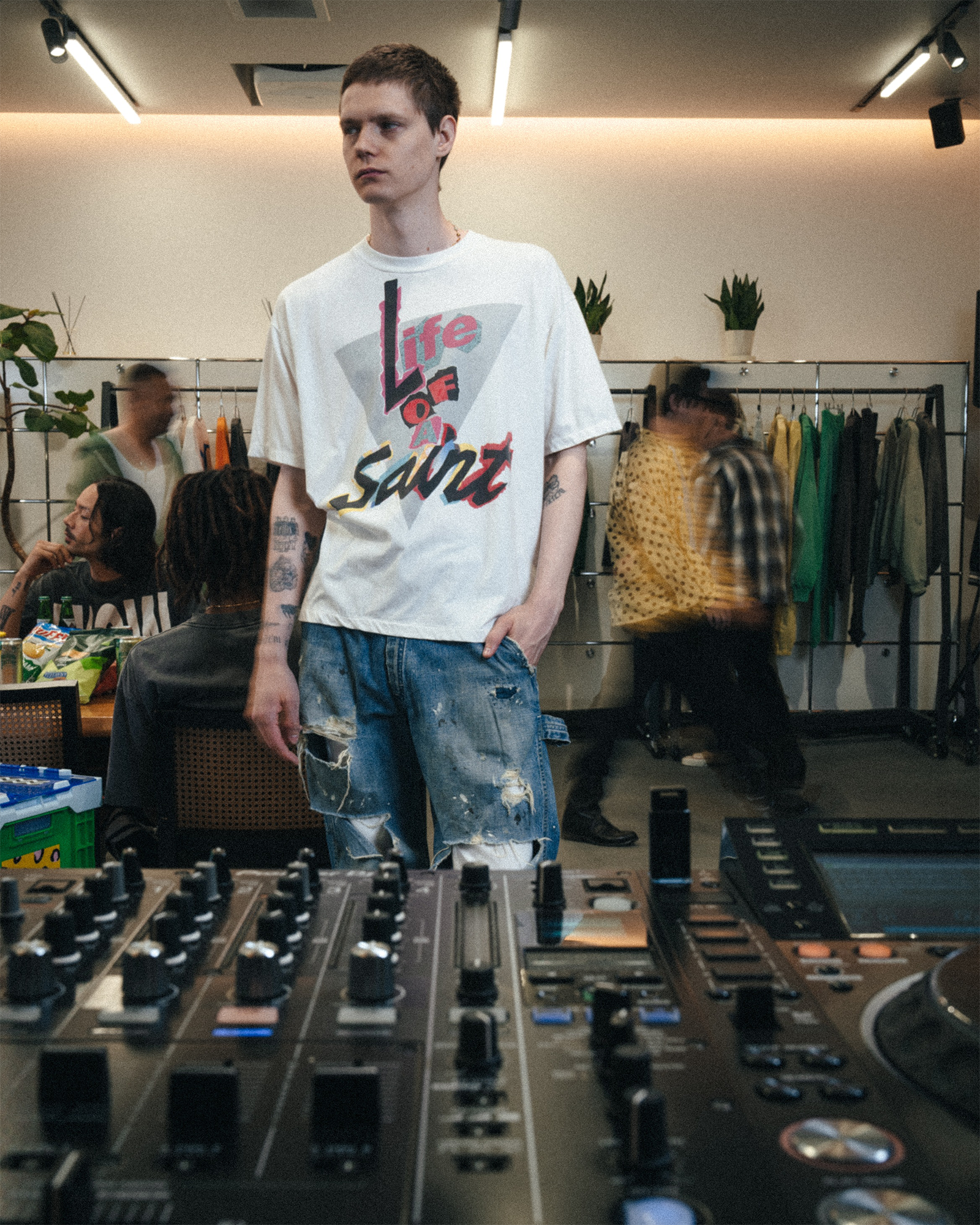©SAINT M××××××・セントマイケル - Tシャツ・カットソー SS T-SHIRT/LIFE OF A SAINT / WHITE