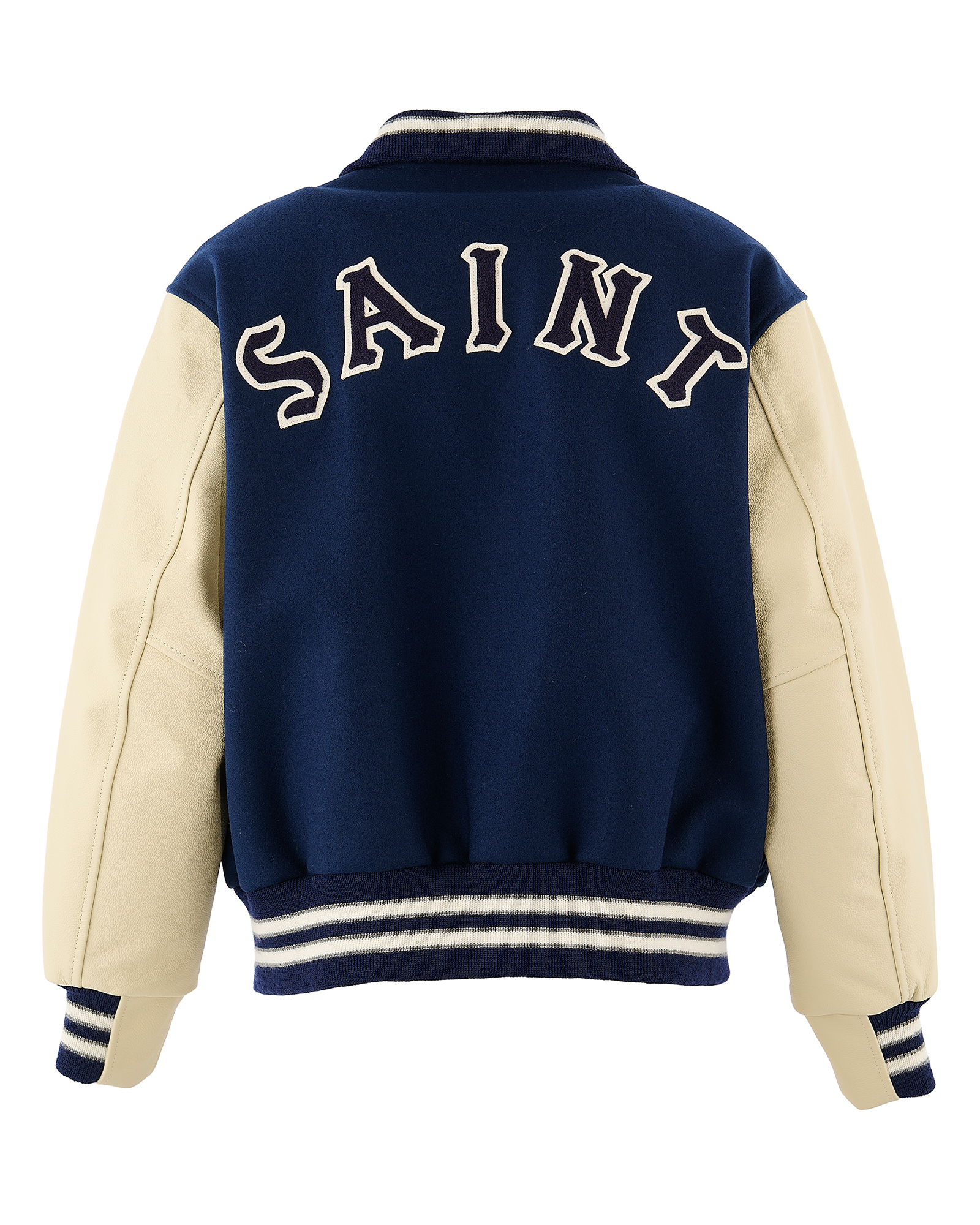 ©SAINT M××××××・セントマイケル - ジャケット GB_VARSITY JKT/SARED HEART / NAVY+WHITE