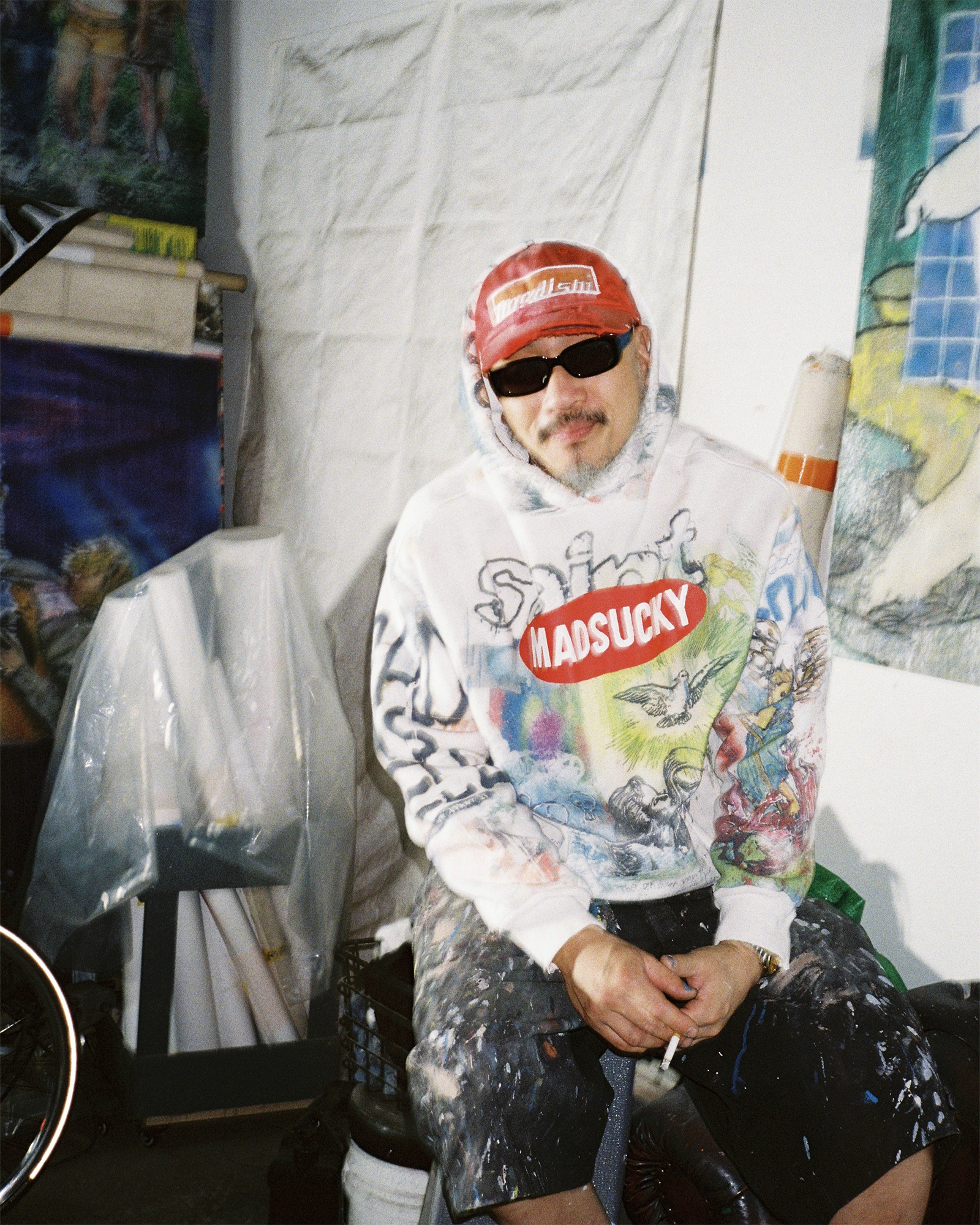 ©SAINT M××××××・セントマイケル - パーカー・フーディ MDS_DBL FACE HOODIE/MADSUCKY / WHITE