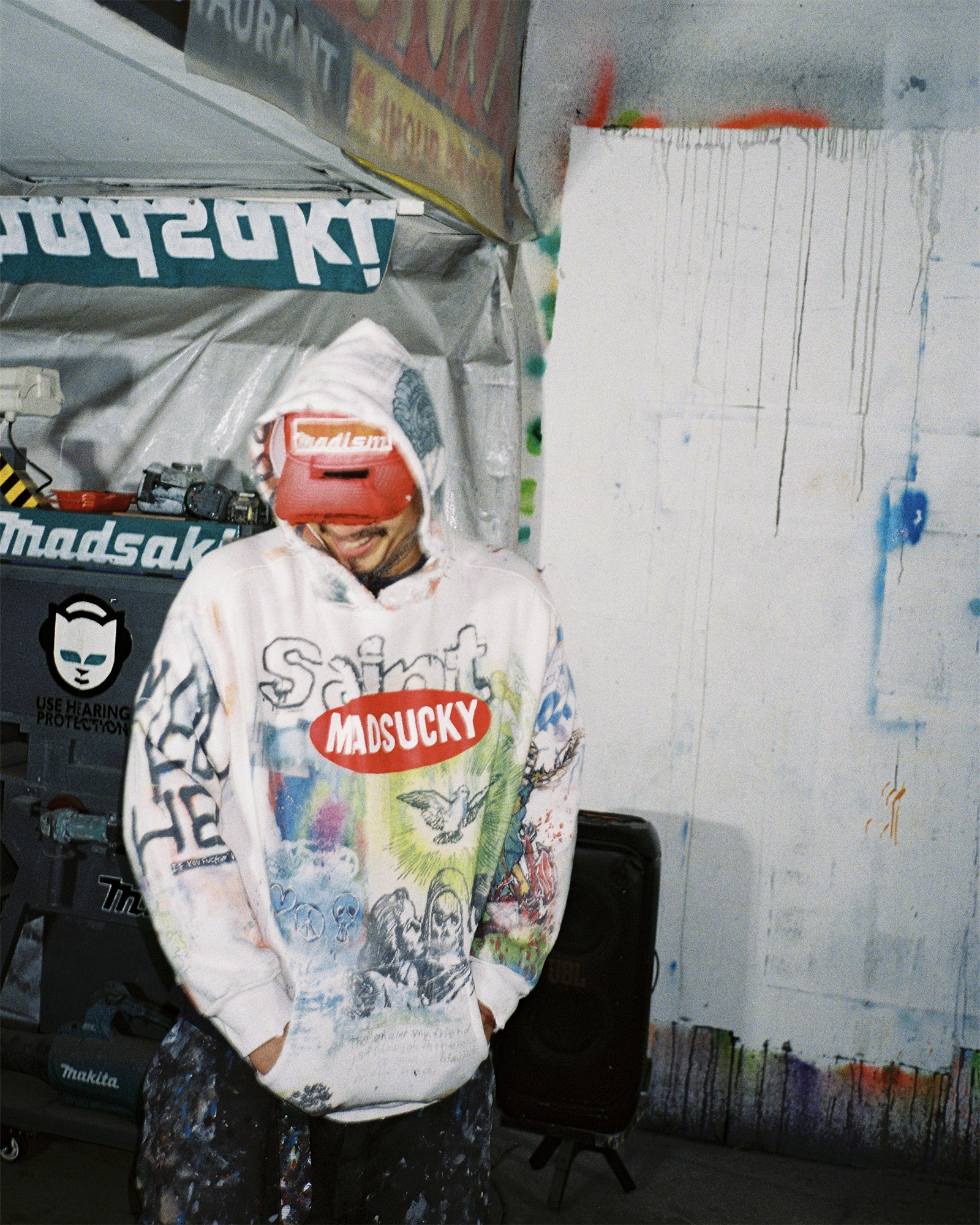 ©SAINT M××××××・セントマイケル - パーカー・フーディ MDS_DBL FACE HOODIE/MADSUCKY / WHITE