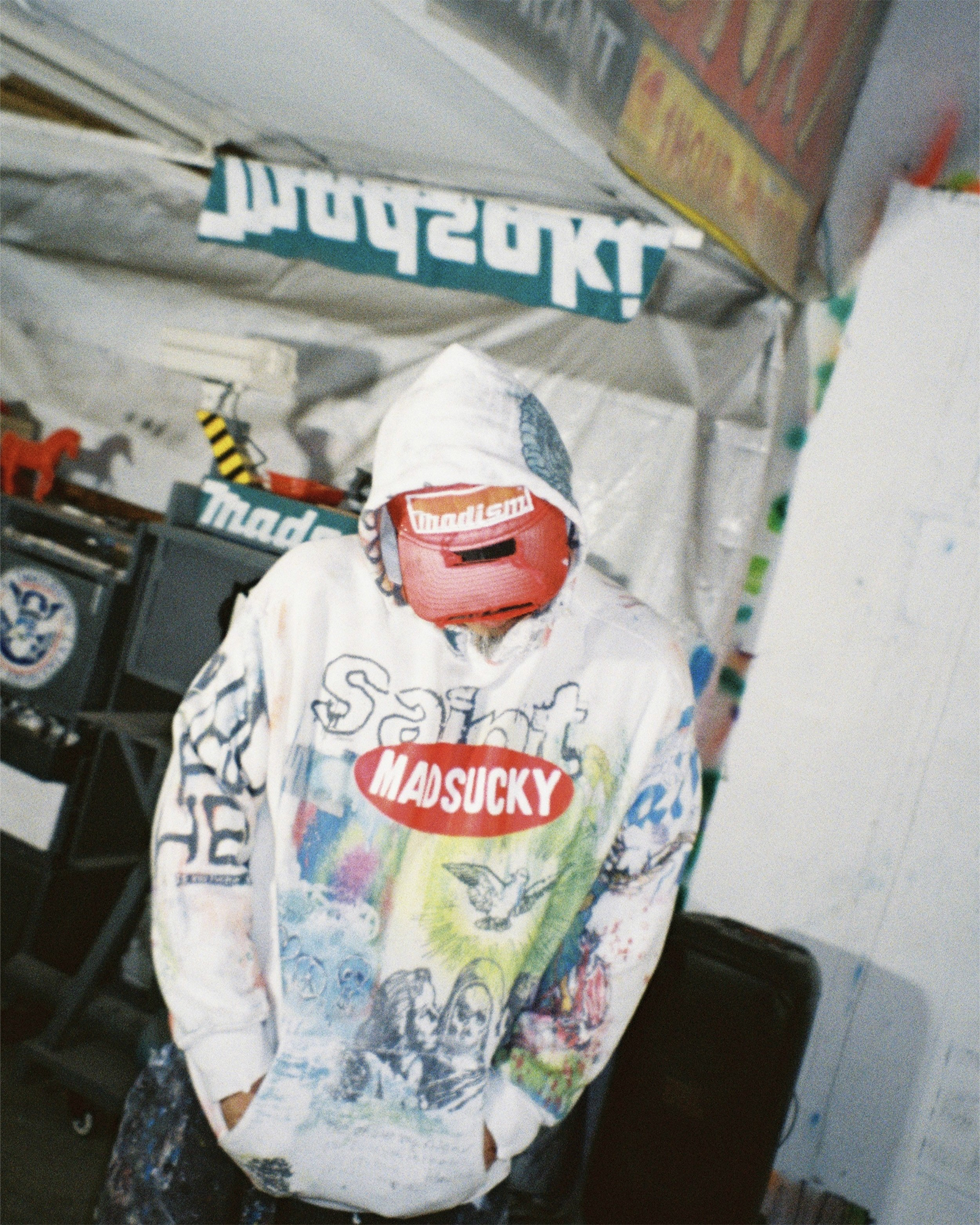 ©SAINT M××××××・セントマイケル - パーカー・フーディ MDS_DBL FACE HOODIE/MADSUCKY / WHITE