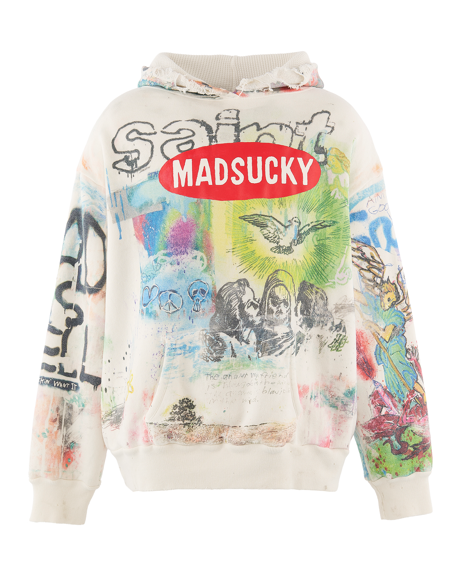 ©SAINT M××××××・セントマイケル - パーカー・フーディ MDS_DBL FACE HOODIE/MADSUCKY / WHITE