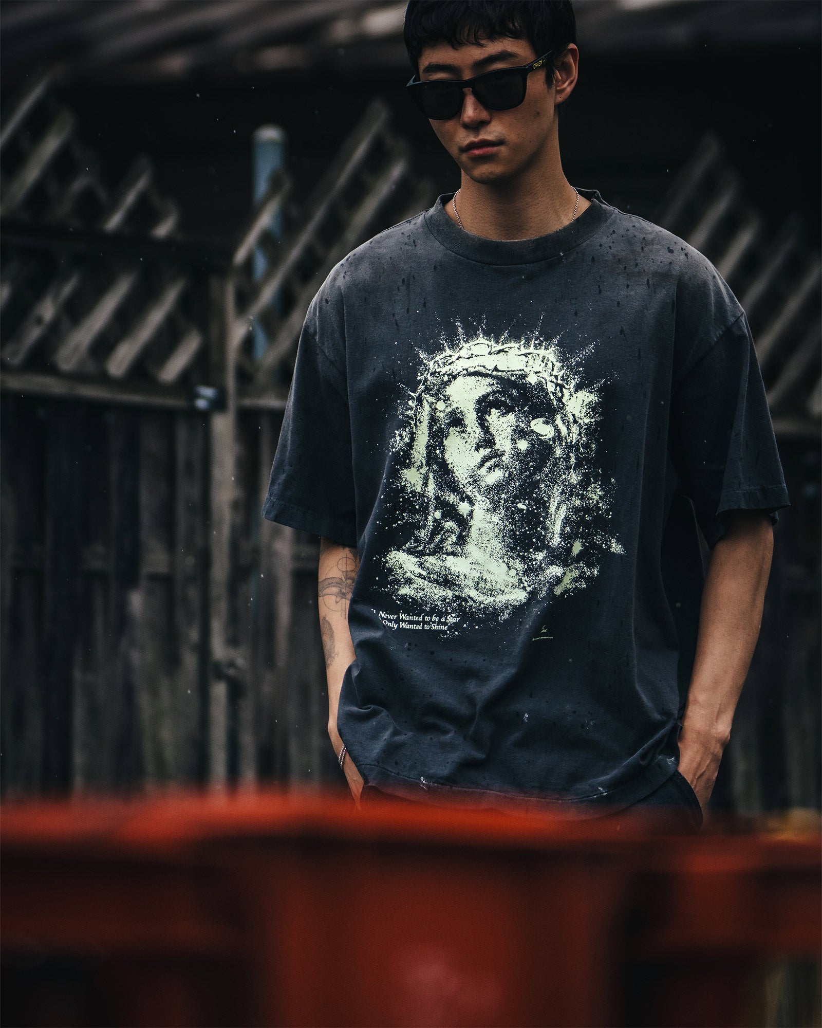 ©SAINT M××××××・セントマイケル - Tシャツ・カットソー SS TEE/MARIA / BLACK