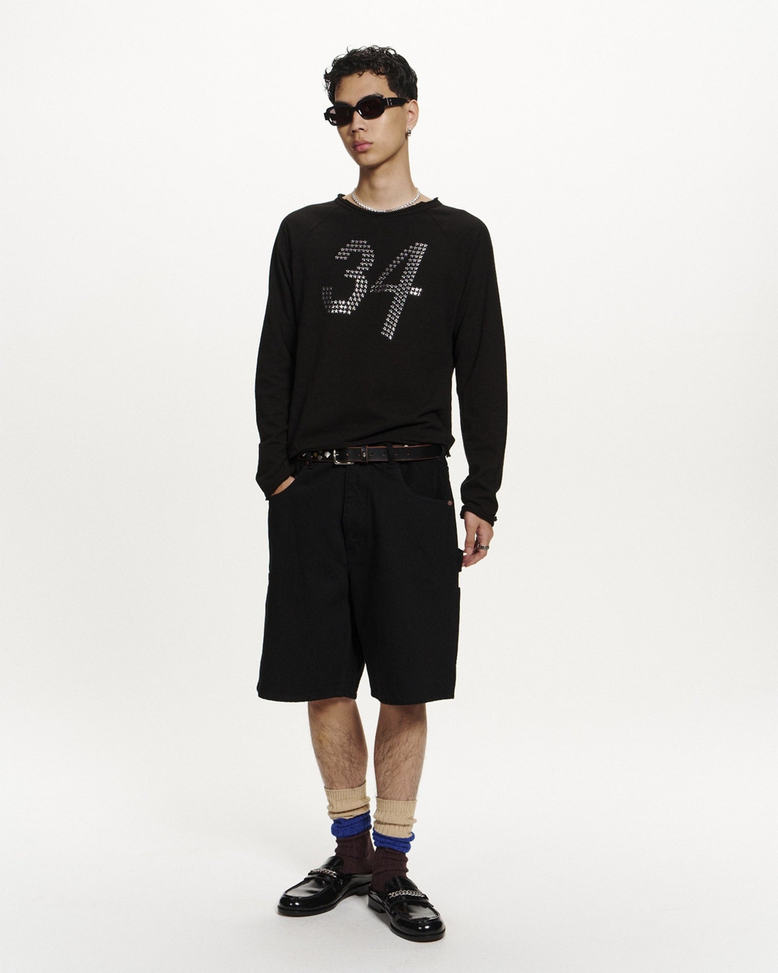 AMBUSH・アンブッシュ - L/S Tシャツ STAR 34 FITTED L/S T-SHIRT / BLACK