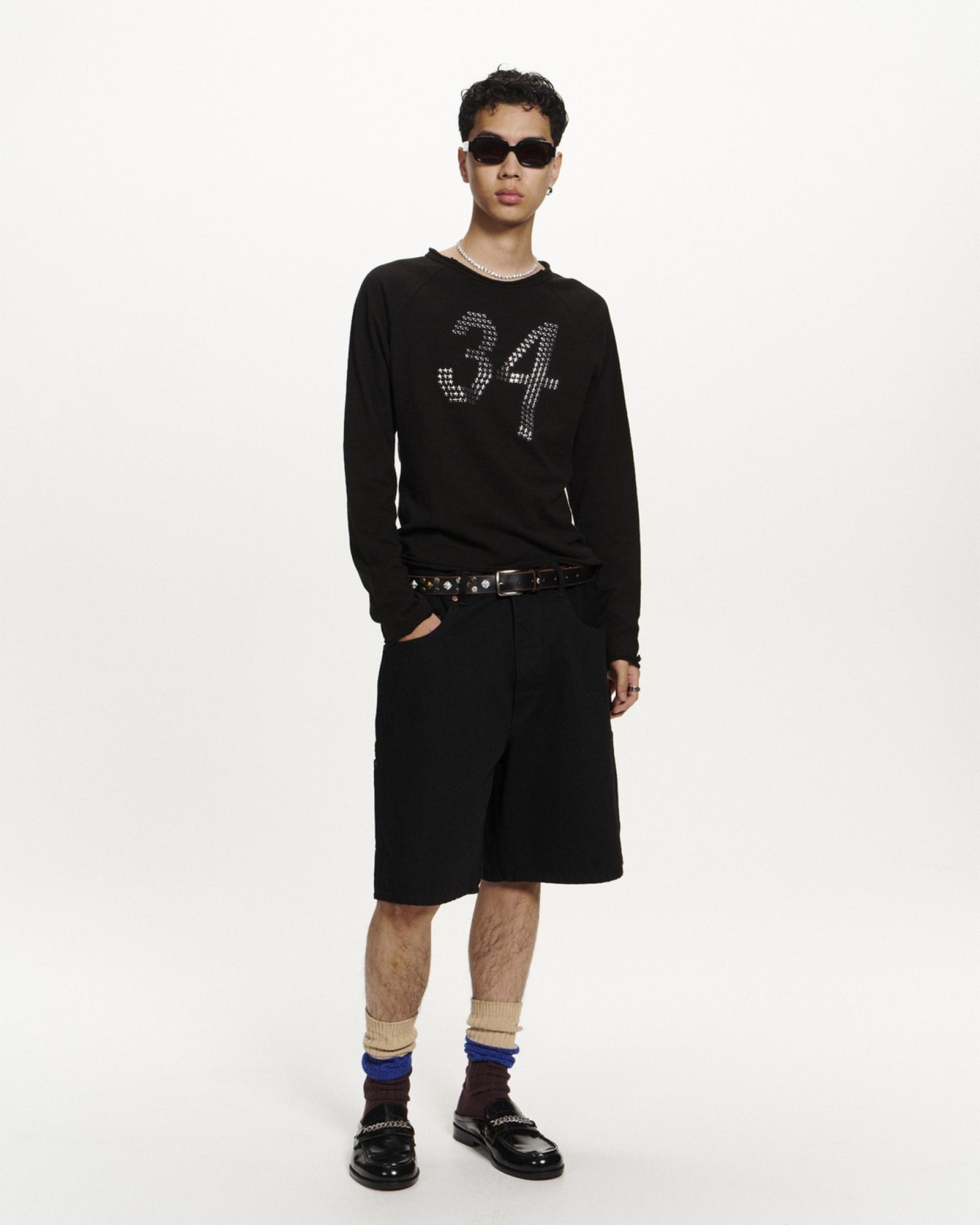 AMBUSH・アンブッシュ - L/S Tシャツ STAR 34 FITTED L/S T-SHIRT / BLACK