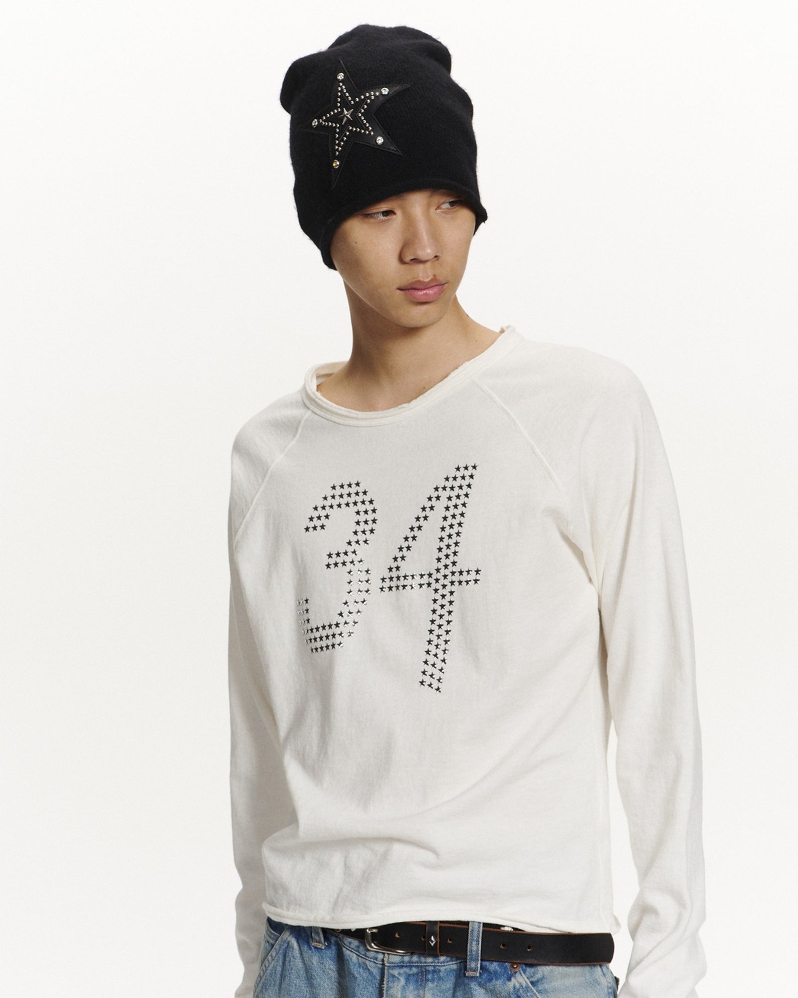 AMBUSH・アンブッシュ - L/S Tシャツ STAR 34 FITTED L/S T-SHIRT / WHITE