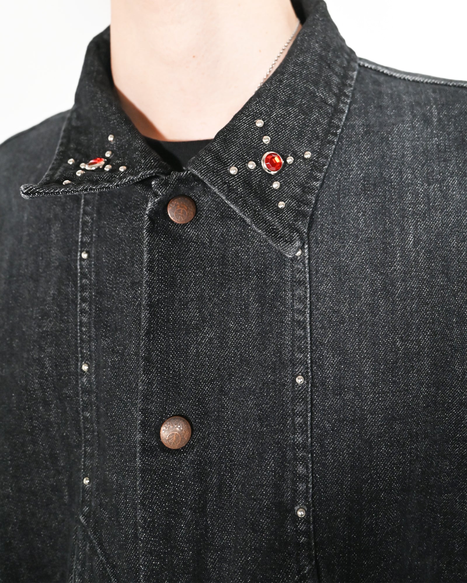 SWJP・エスダブリュージェーピー - デニムジャケット STUDS WORK JACKET / GREY