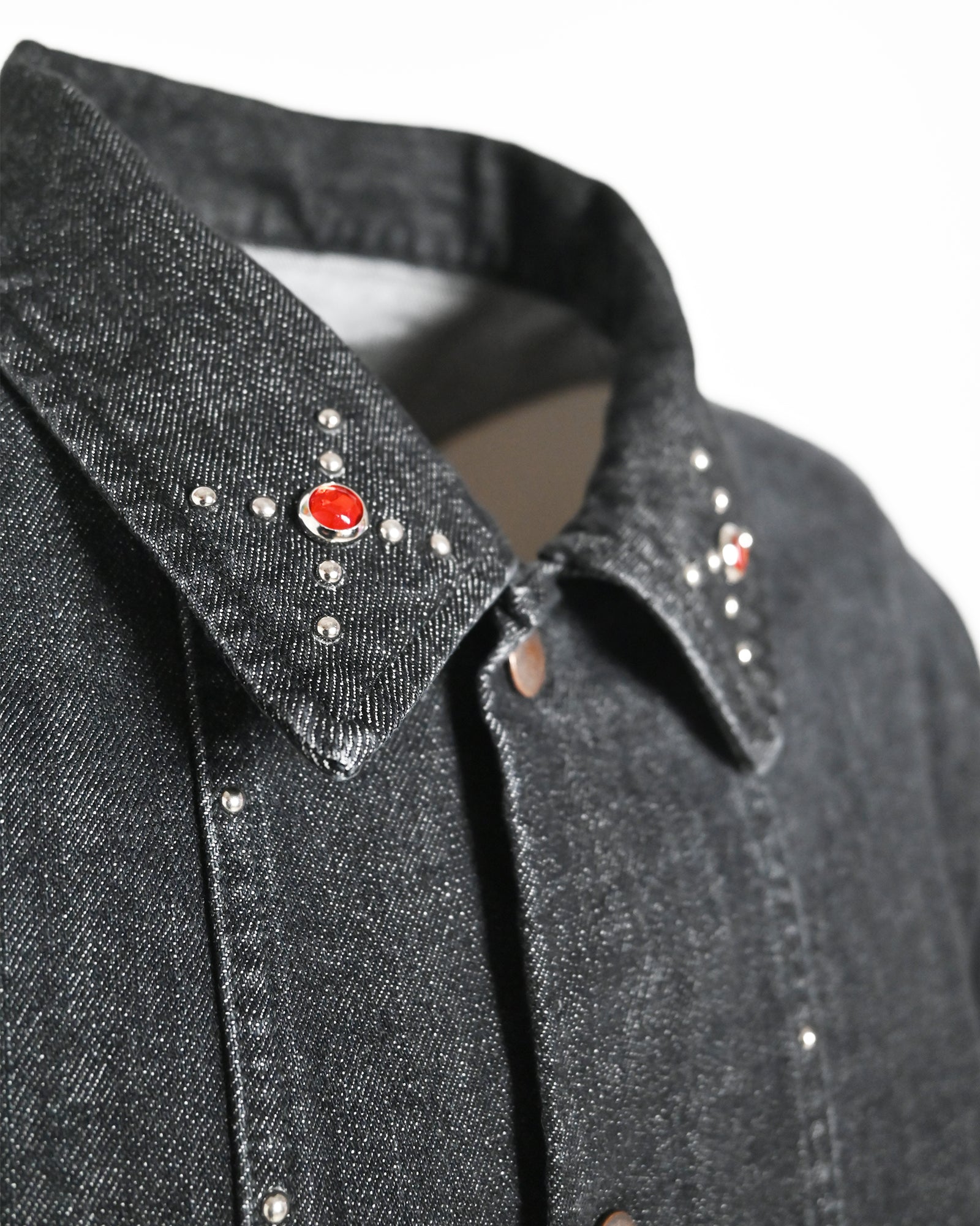 SWJP・エスダブリュージェーピー - デニムジャケット STUDS WORK JACKET / GREY