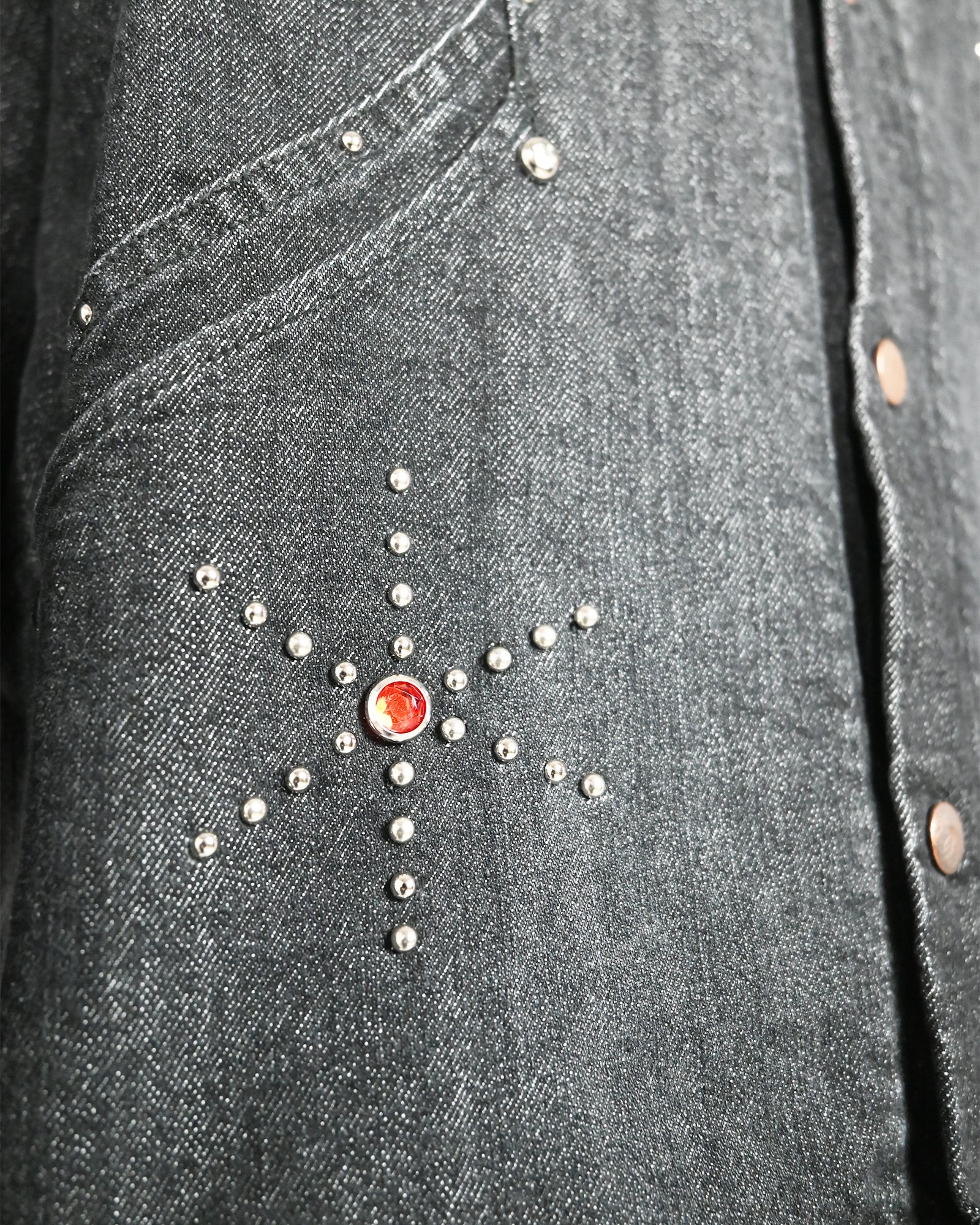 SWJP・エスダブリュージェーピー - デニムジャケット STUDS WORK JACKET / GREY